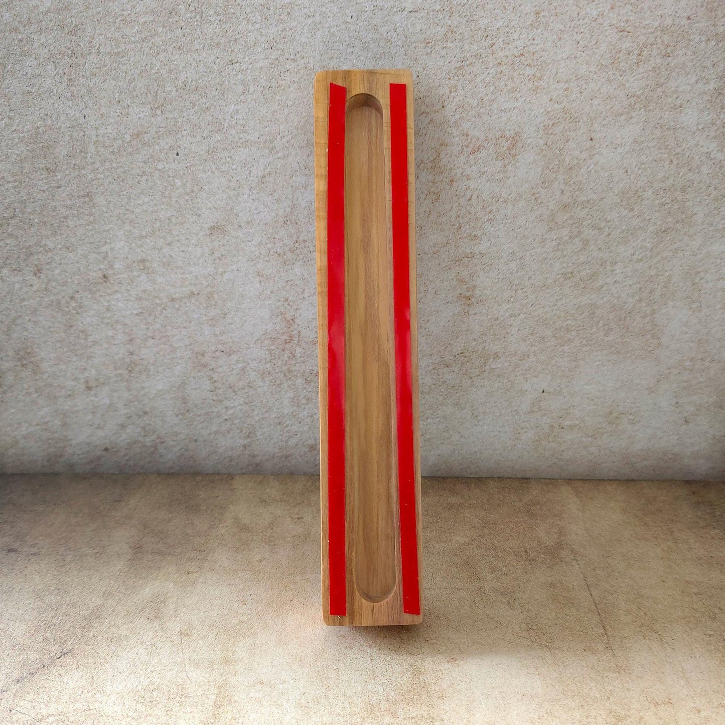 14cm / 5.5" Olive Wood Mezuzah Case from Jerusalem With the Letter "SHIN" in Bronze, Gift for Jewish Housewarming, Scroll Up to 12cm / 4.72"