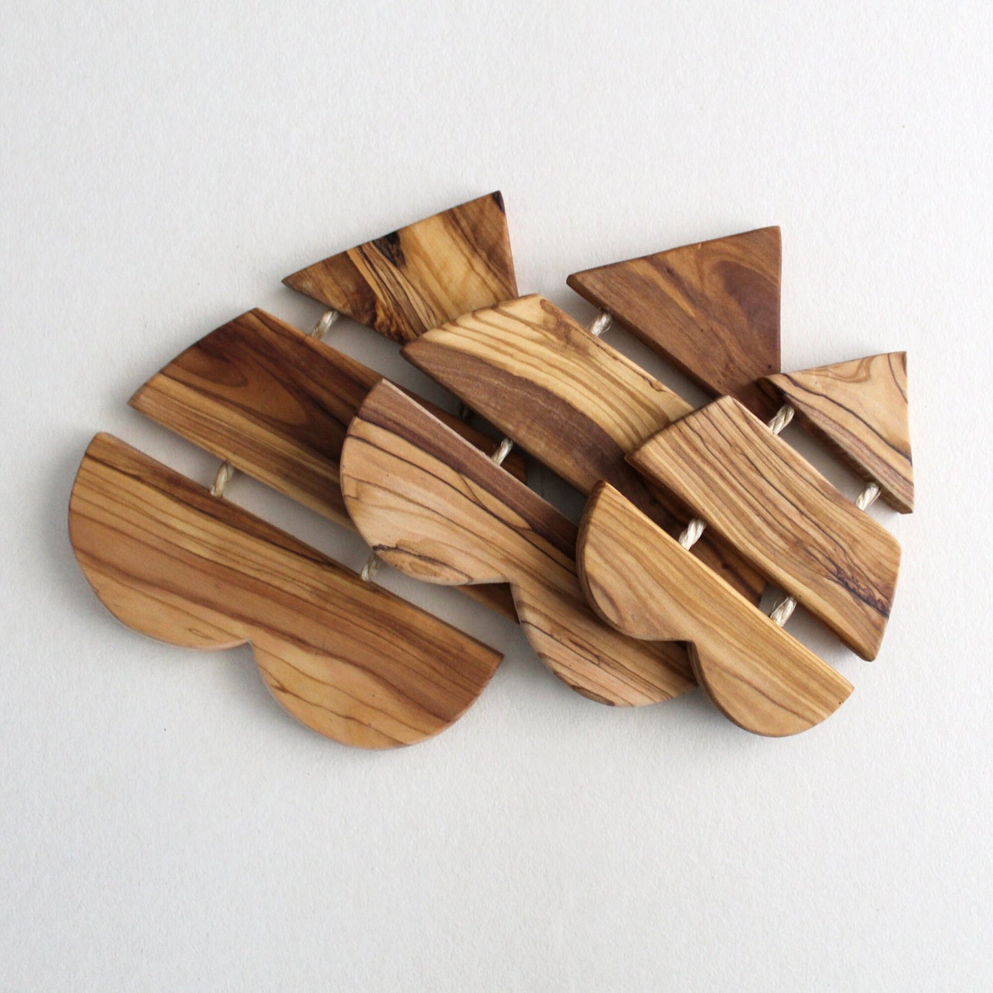 Wooden Coasters for Glasses, Cups or Candles. With Natural Waterproof coating Olive Wood from Sustainable Sources. Set of 3