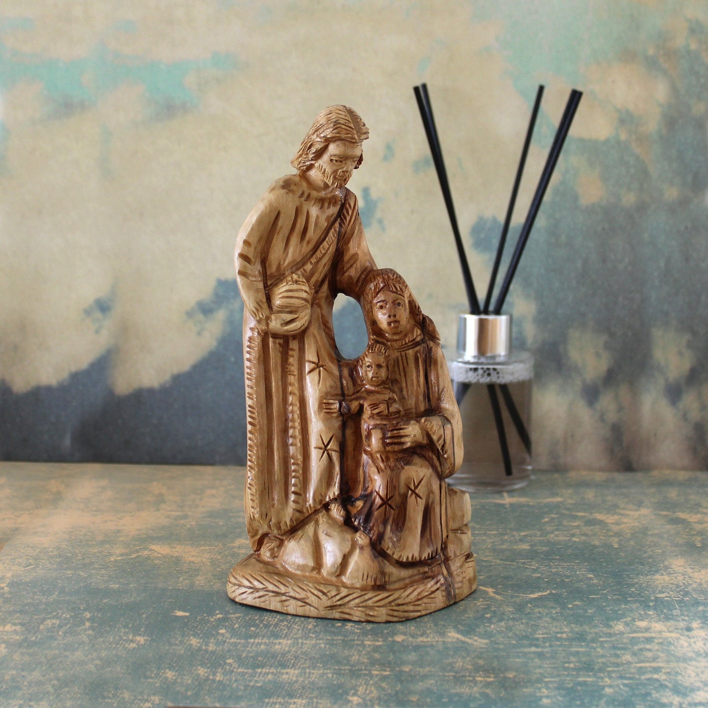 Olive Wood Sculpture of the Holy Family, Josef, Virgin Mary & Jesus, Perfect Religious Gift, Housewarming Gift, New Home Gift And Home Decor
