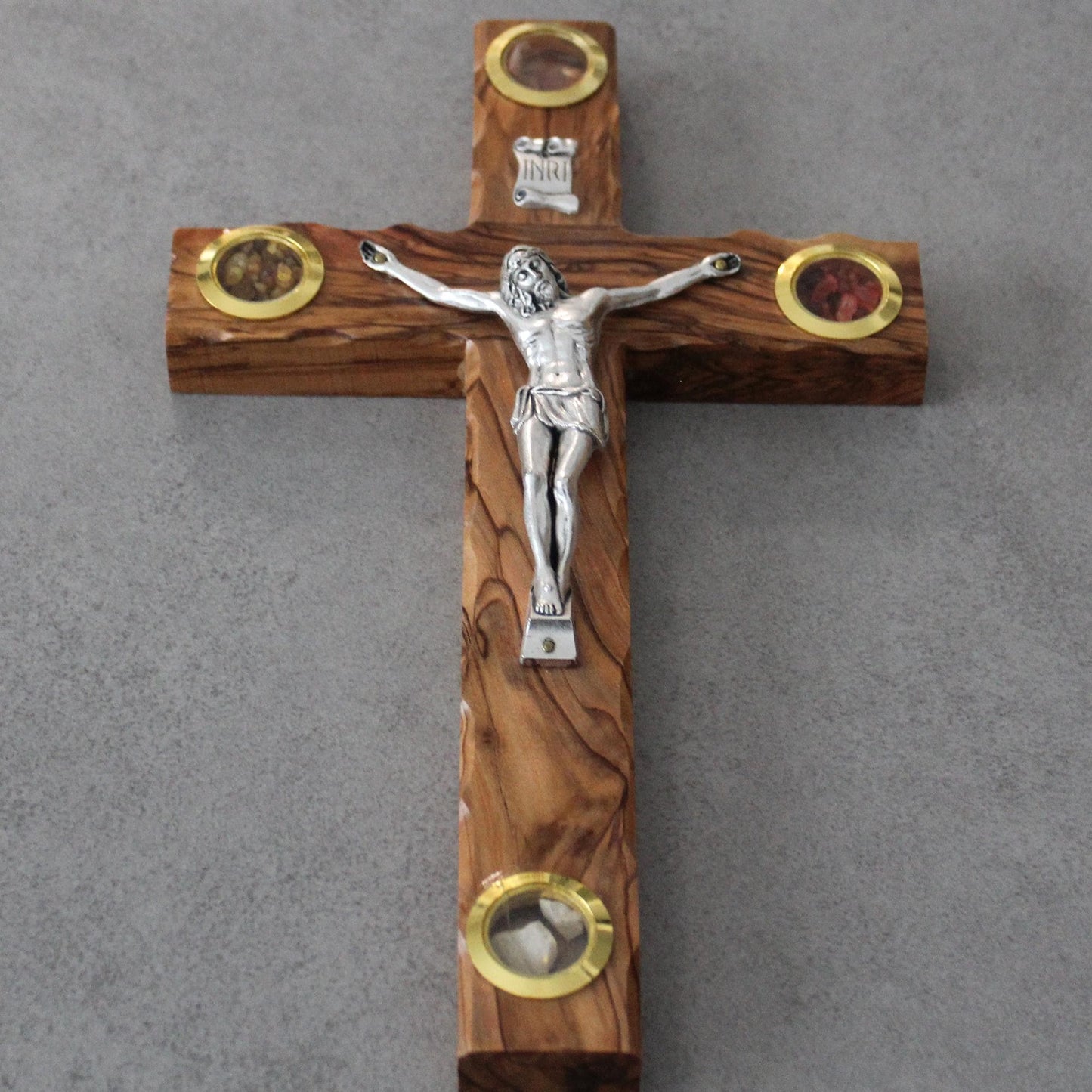 11.5" Handmade Wooden Wall Cross Jesus Catholic Crucifix, Olive Wood Crucifix Cross, Catholic Cross Gift for Wedding from the Holy Land