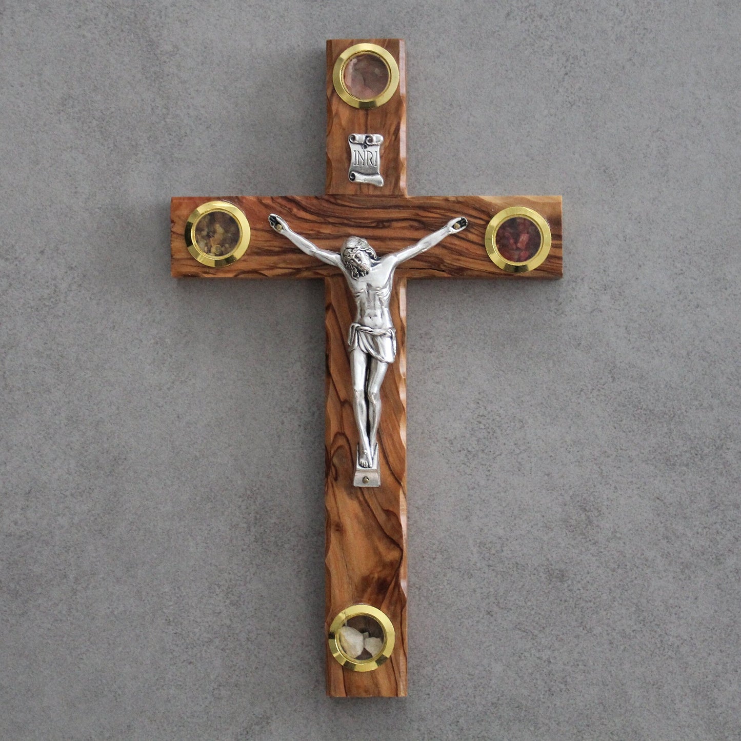 9.5" Handmade Wooden Wall Cross Jesus Catholic Crucifix, Olive Wood Crucifix Cross, Catholic Cross Gift for Wedding from Holy Land Jerusalem