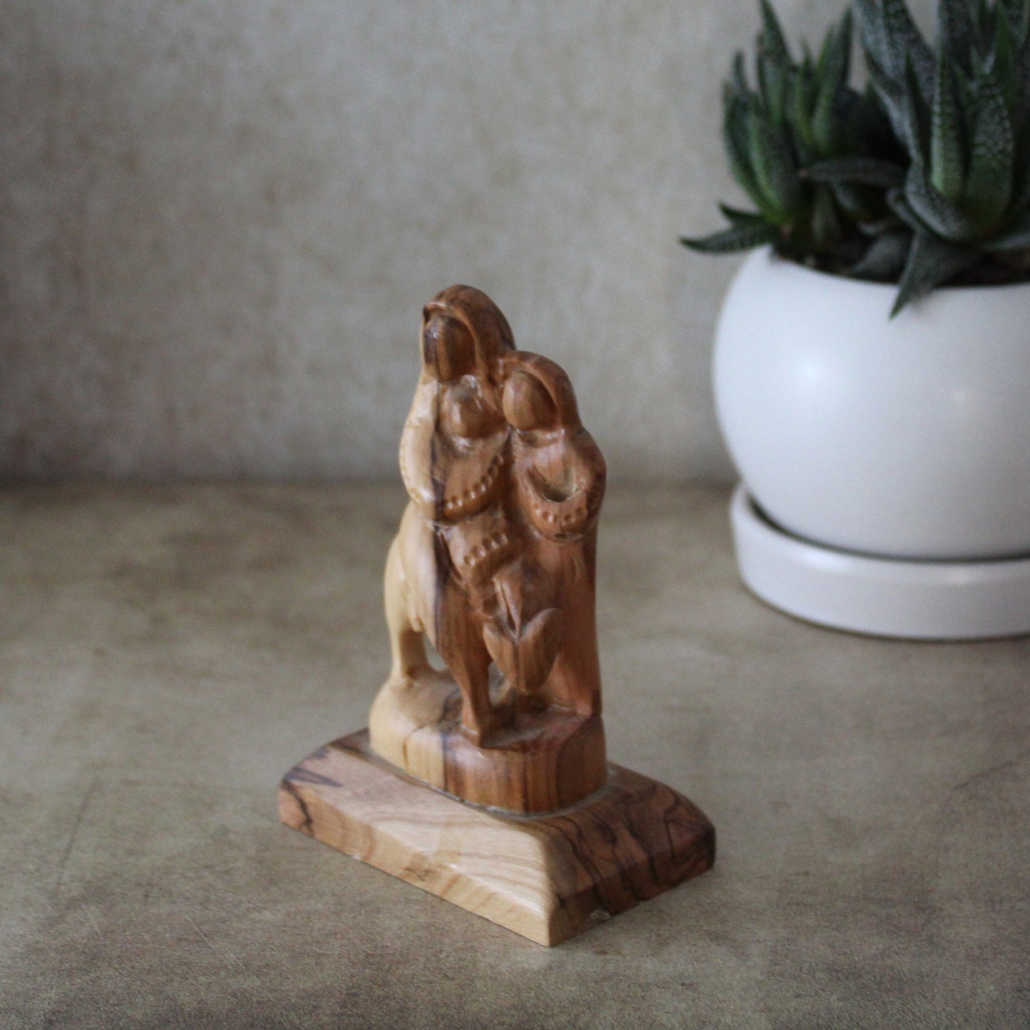 Handmade Olive Wood Holy Family Sculpture - Home Decor - Perfect Religious Gift