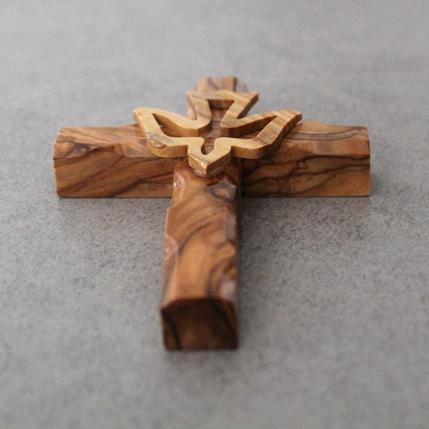 6" Dove Wall Cross Made in Jerusalem, Holy Land, Jesus Christ Crucifix, Cross Wall Décor, Olive Wood Dove Wall Cross.