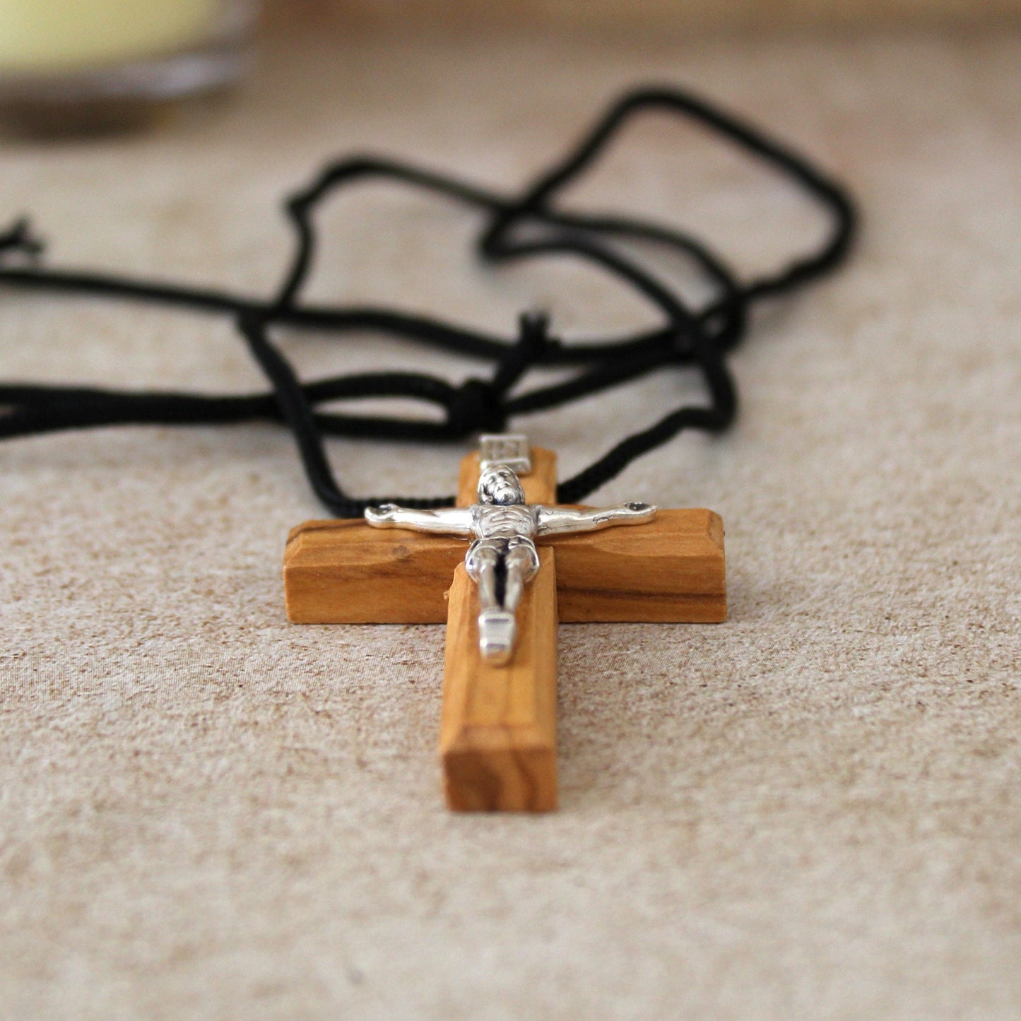 Get Two Olive Wood Palm Crucifix & Necklaces, Perfect Religious Gift, Housewarming Gift, New Home Gift, And Home Decor