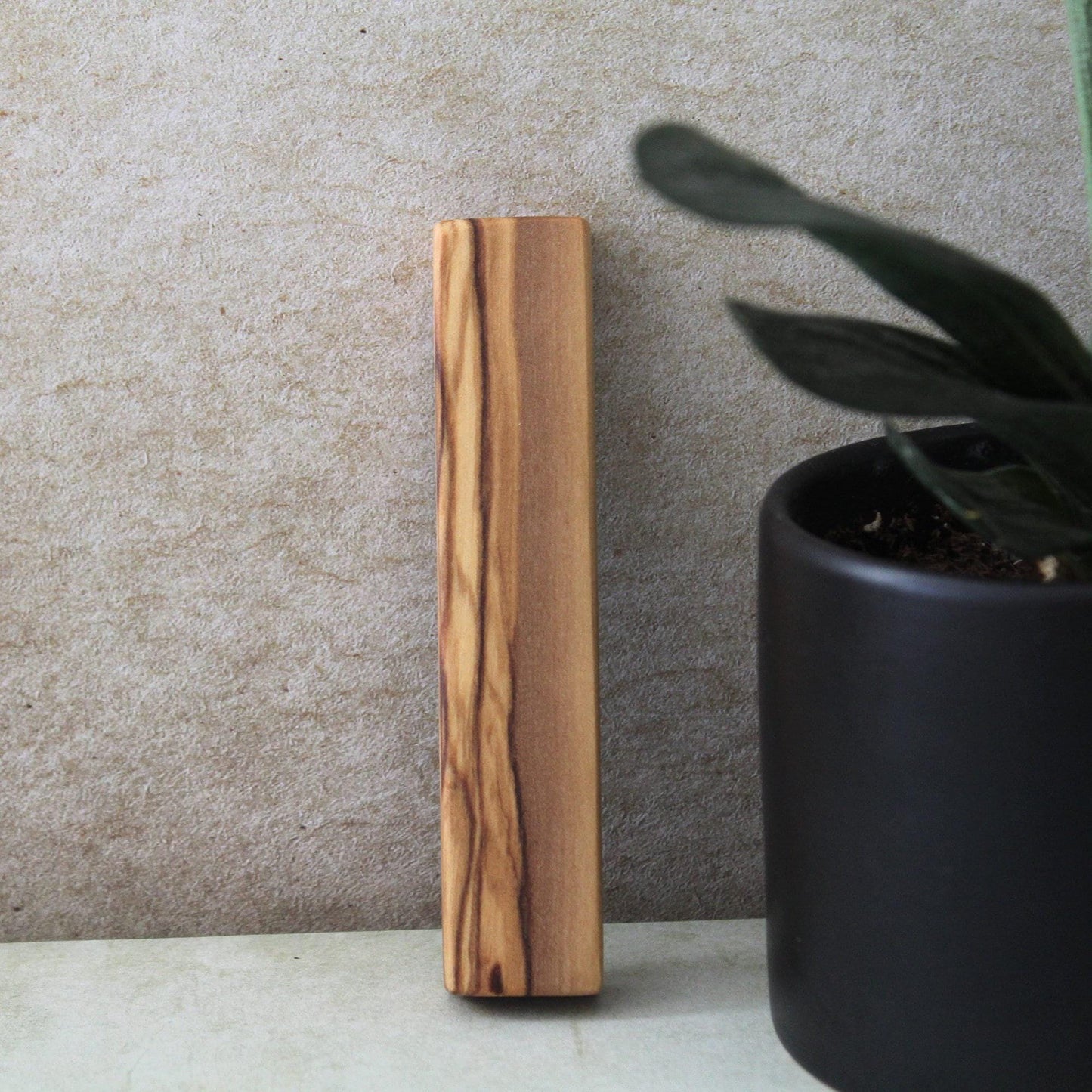 10cm, Small Olive Wood Mezuzah Case from Israel, Gift for Jewish Housewarming.