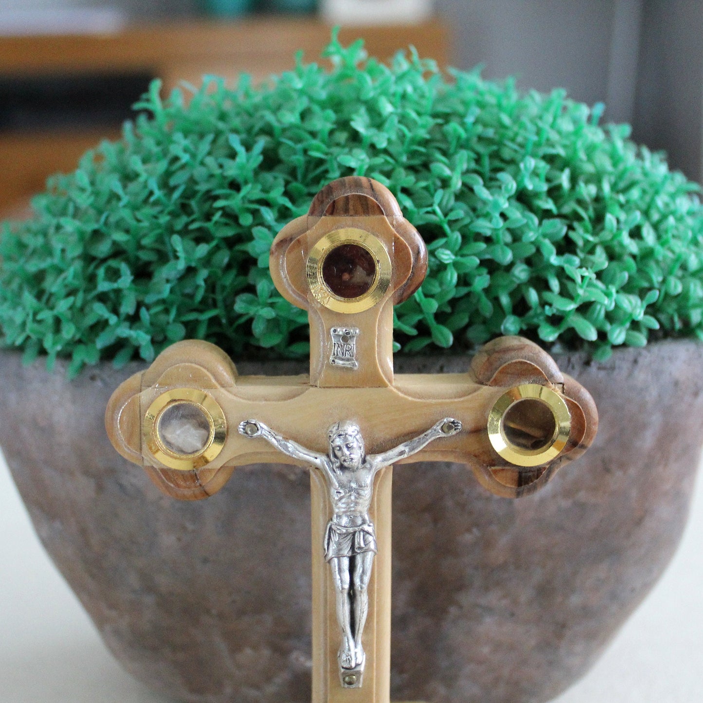 5" Handmade Olive Wood Crucifix, Perfect Religious Gift, Housewarming Gift, New Home Gift, And Home Decor, wooden cross, catholic gift