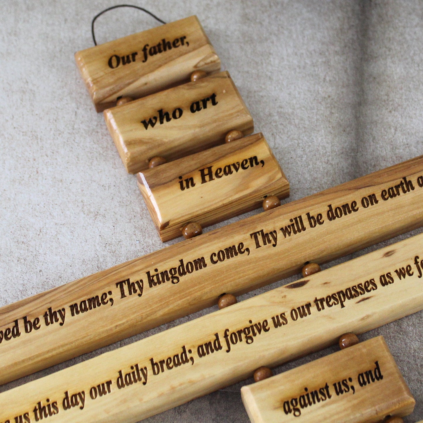 Graceful Home Blessing: Our Father Prayer Olive Wood Cross | Christian Wall Decor | Bless this Home | Unique Christian Gifts