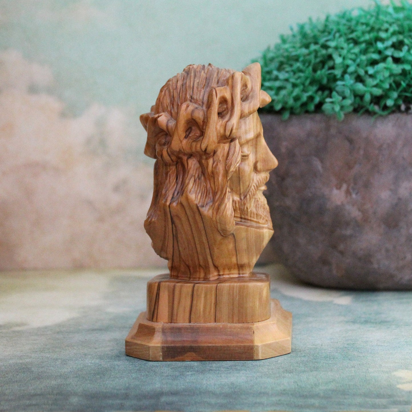 Olive Wood Sculpture of Jesus (head only), Perfect Religious Gift, Housewarming Gift, New Home Gift And Home Decor
