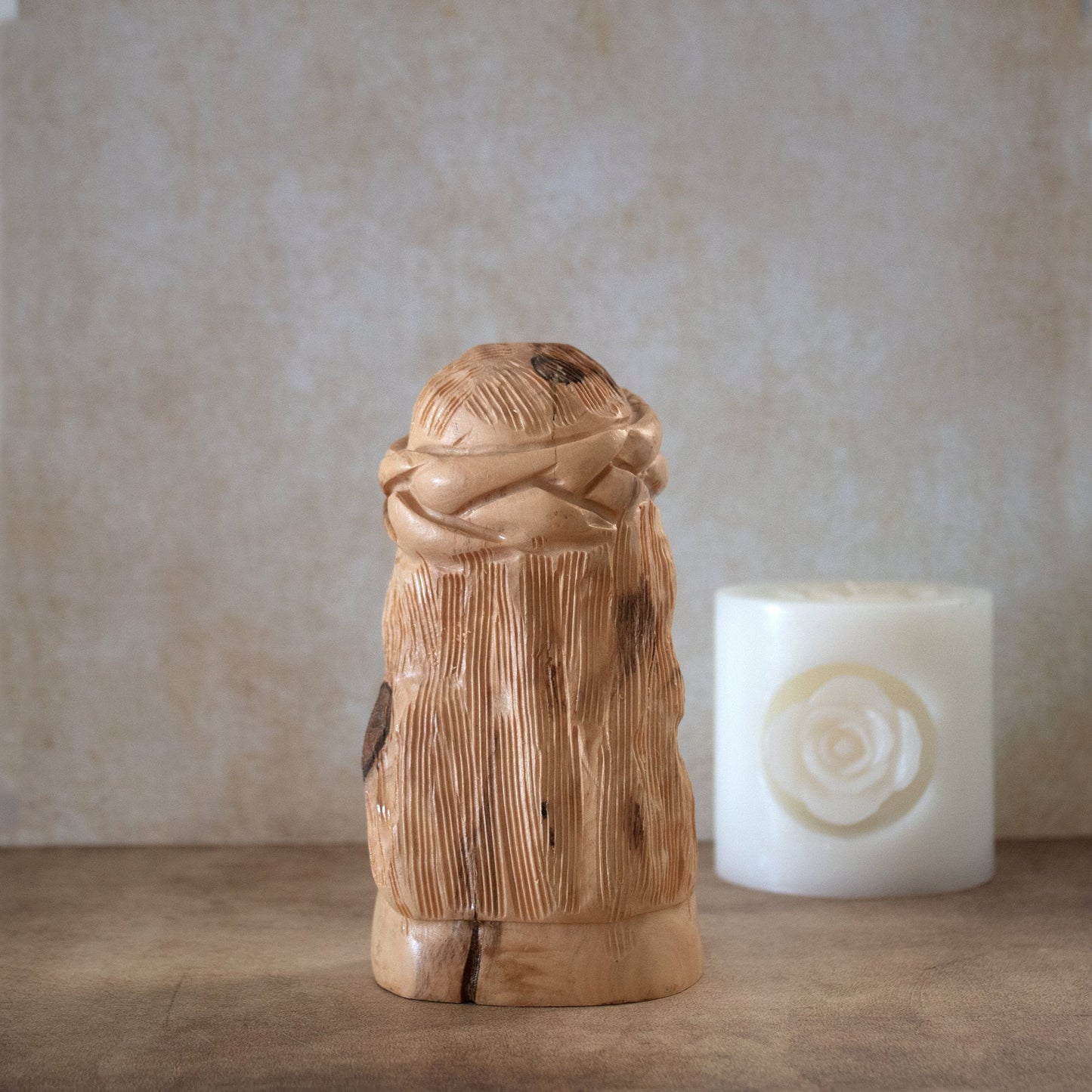 Unique Olive Wood Jesus Sculpture - Ideal Religious Gift, Housewarming & Home Decor