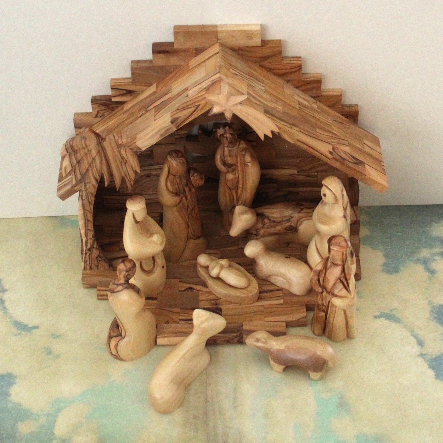 12 Pieces, Handmade Olive wood Nativity Set Made in The Holy land, Home Decor Nativity Christmas Scene Gift, Religious Gift, Nativity Gift