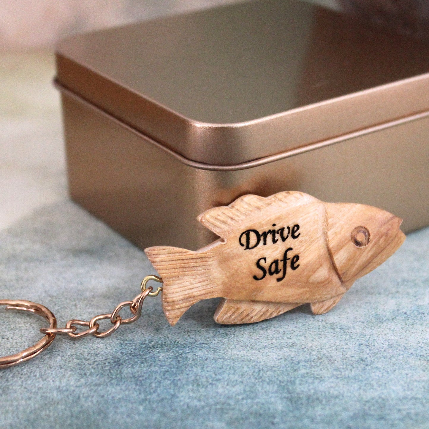 Personalized Fish Drive Safe Keyring, be safe Keychain, drive safe, new driver, be safe, car accessories, 18th gift, 17th birthday, New Car