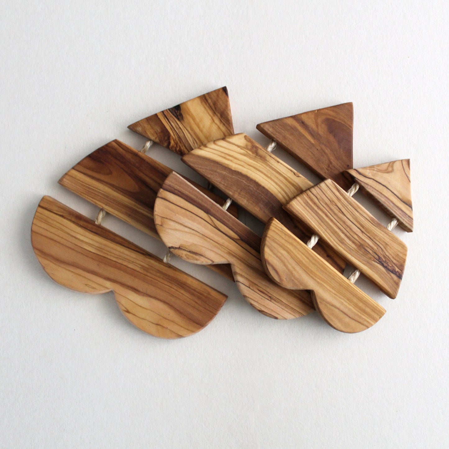 Wooden Coasters for Glasses, Cups or Candles. With Natural Waterproof coating Olive Wood from Sustainable Sources. Set of 3