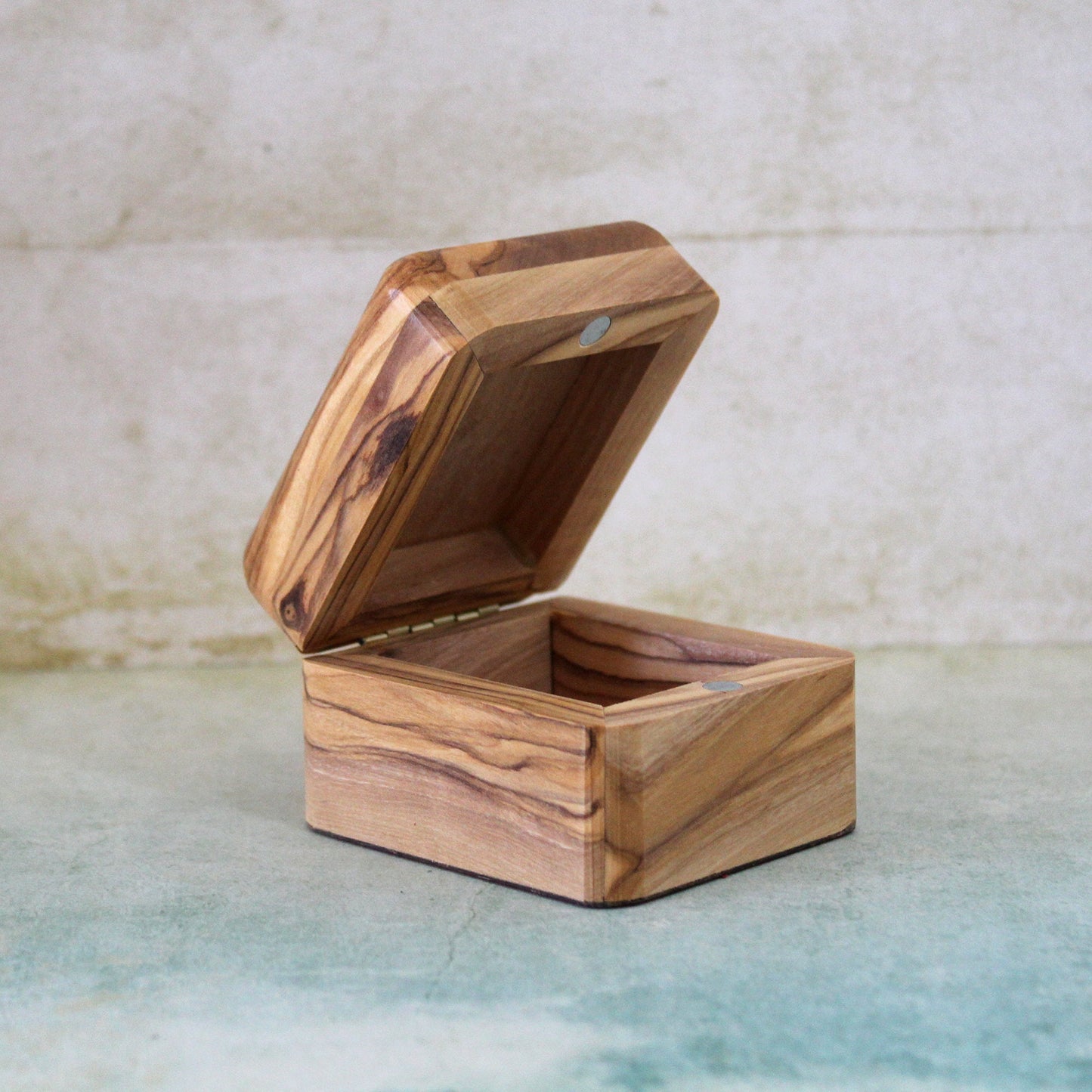 Mini Jewelry Box, Handmade Olive Wood Jewelry Box, Small Wooden Gift Box Hand carved in The Holy Land Jerusalem Blessed Jesus Gift