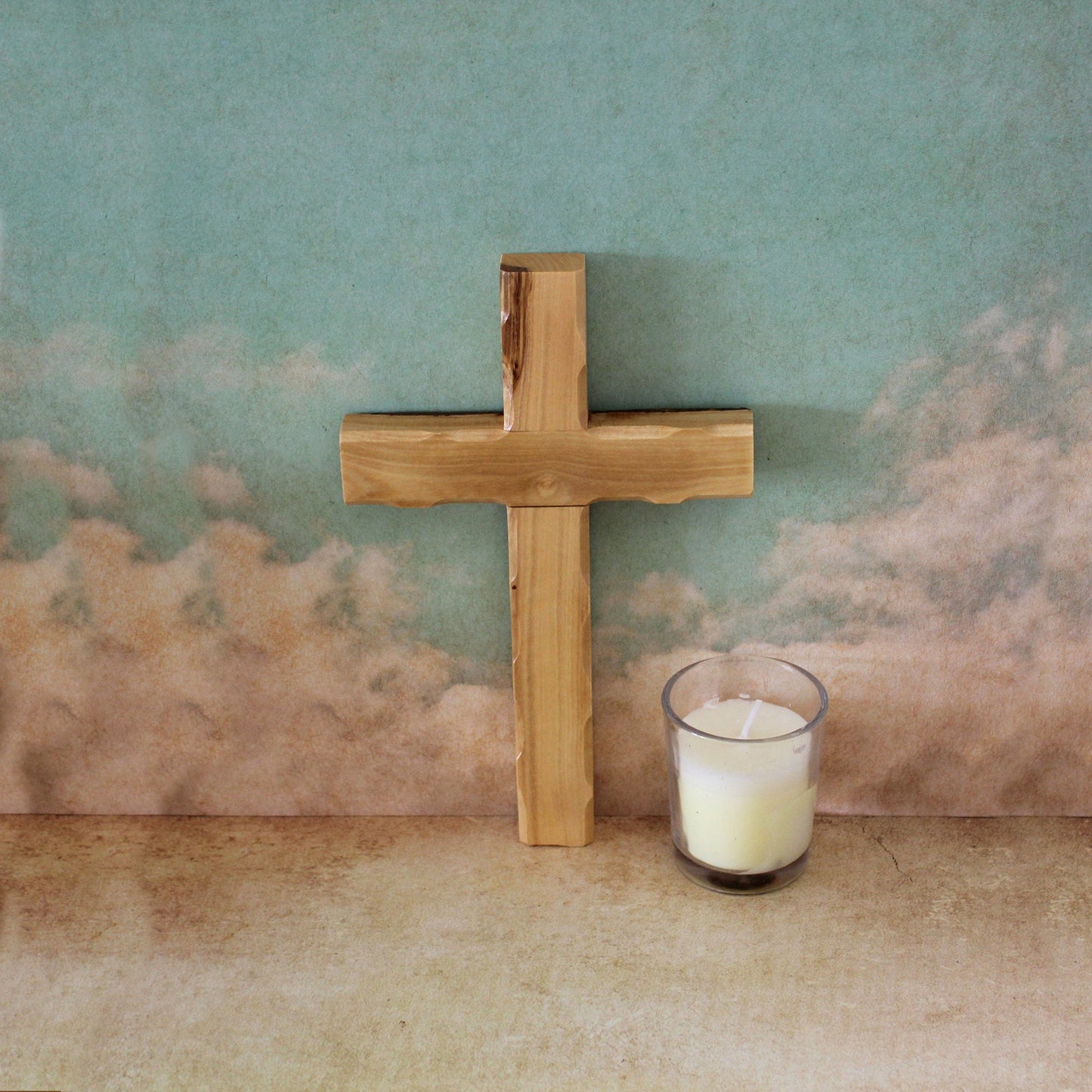 4.5" Handmade (Wavy Edge) Olive Wood Plain Cross, Blessing Holy Cross, Perfect Religious Gift, Housewarming Gift, New Home Gift & Home Decor