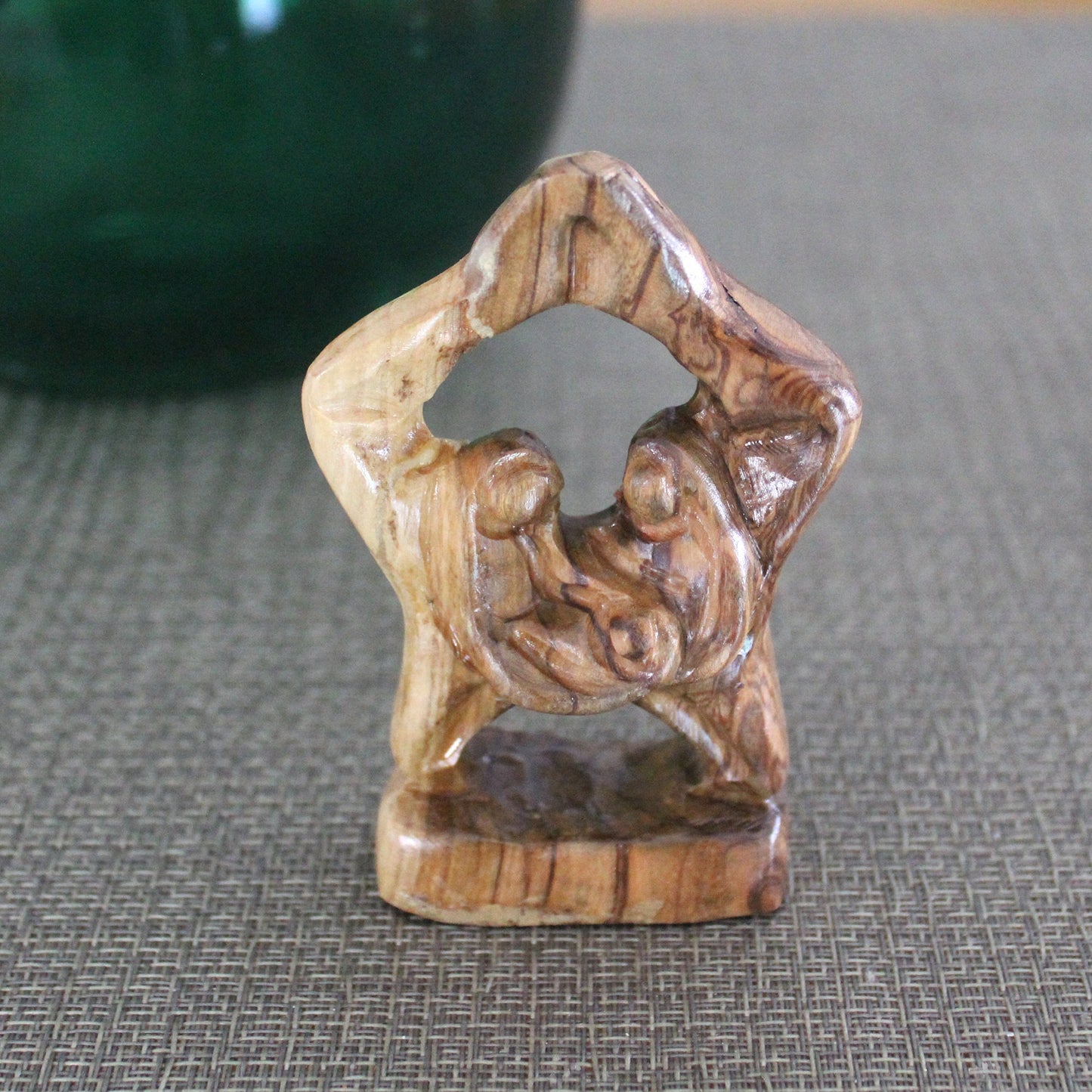 Handcrafted Olive Wood Holy Family Sculpture - Perfect Housewarming Gift