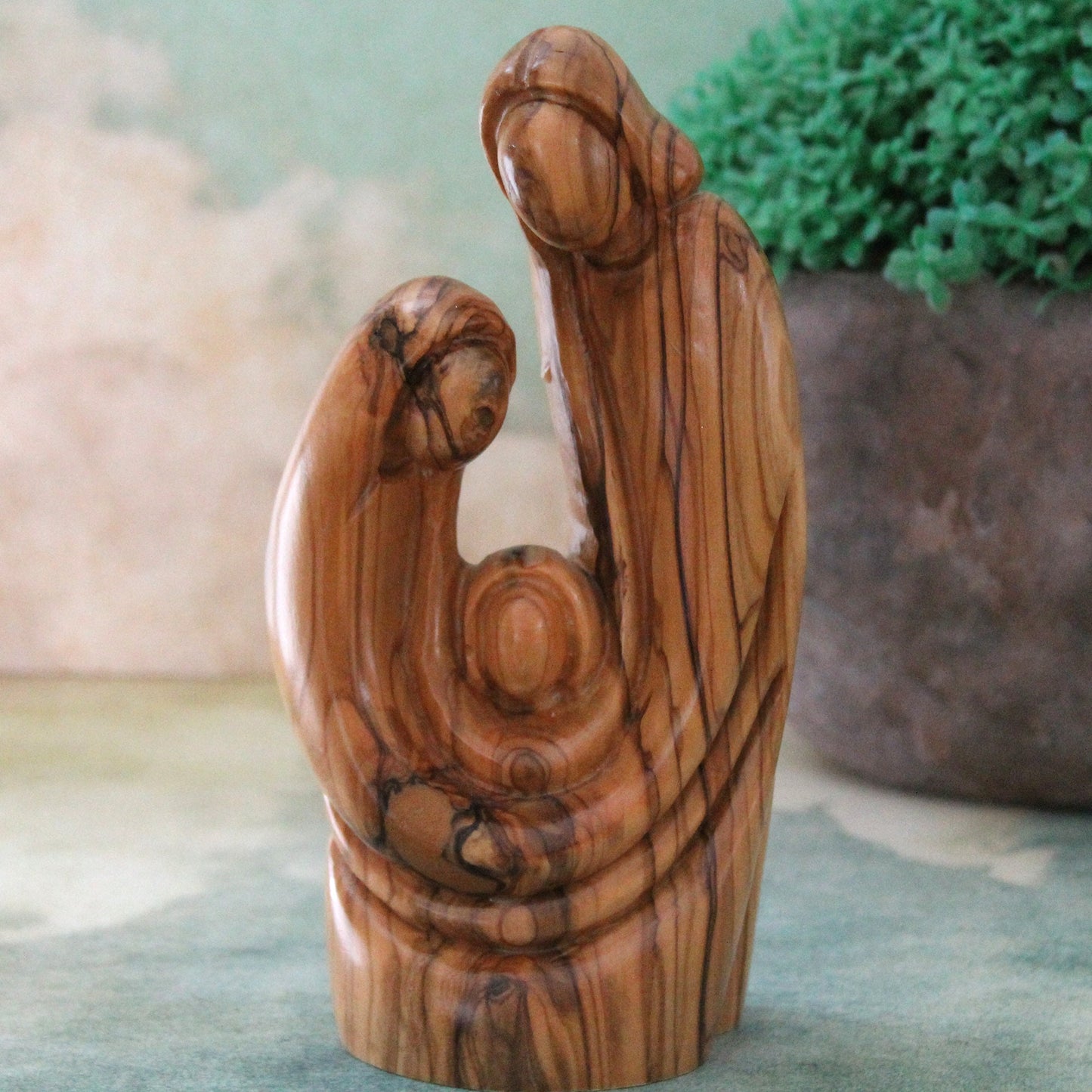 Olive Wood Sculpture of the Holy Family Joseph, Virgin Mary & Jesus, Perfect Religious Gift, Housewarming Gift, New Home Gift And Home Decor