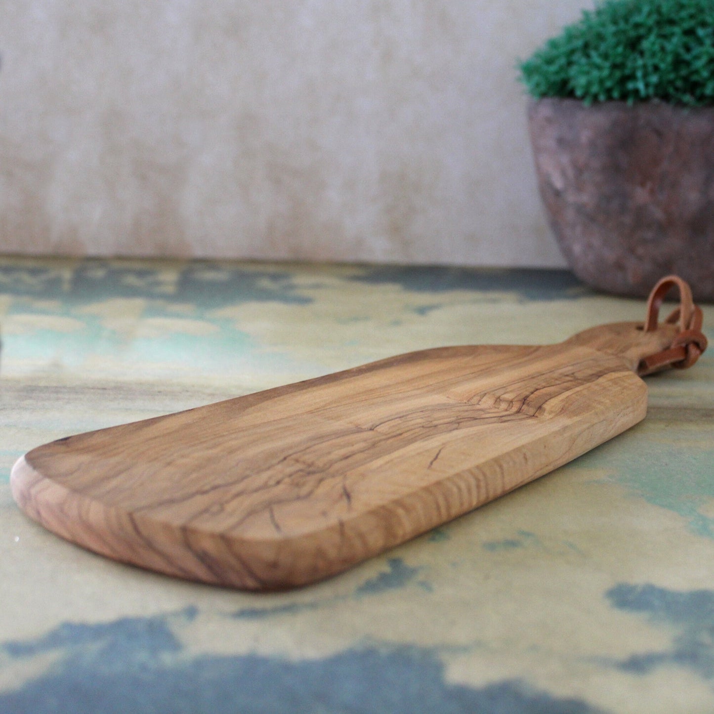 Handmade Olive Wood Cheese Platter, Cheese Serving Board with handle, Rustic Chopping board, Serving Platter, Wooden Platter for Home