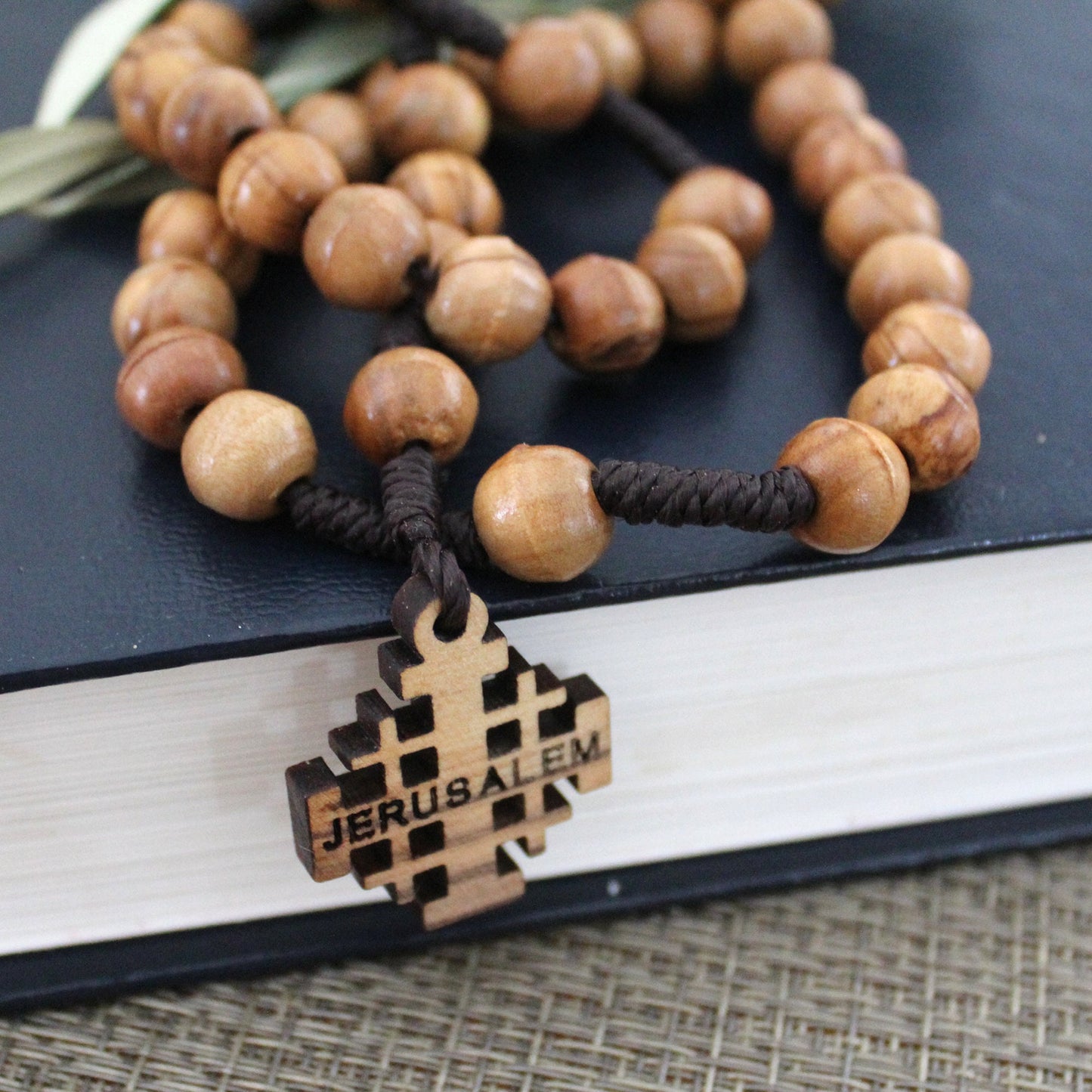 Get Two Necklace Rosary - Catholic Rosary 59 Beads, Olive Wood Rosary With Jerusalem Cross Made in Holy Land, Rosary Beads size 6-7mm