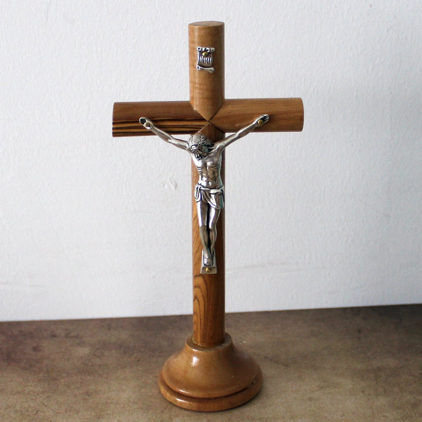 8 Inches Olive Wood Standing Cross Handmade in Jerusalem the Holy Land. A Perfect Gift for All Religious Occasions. Cross on a Stand Gift