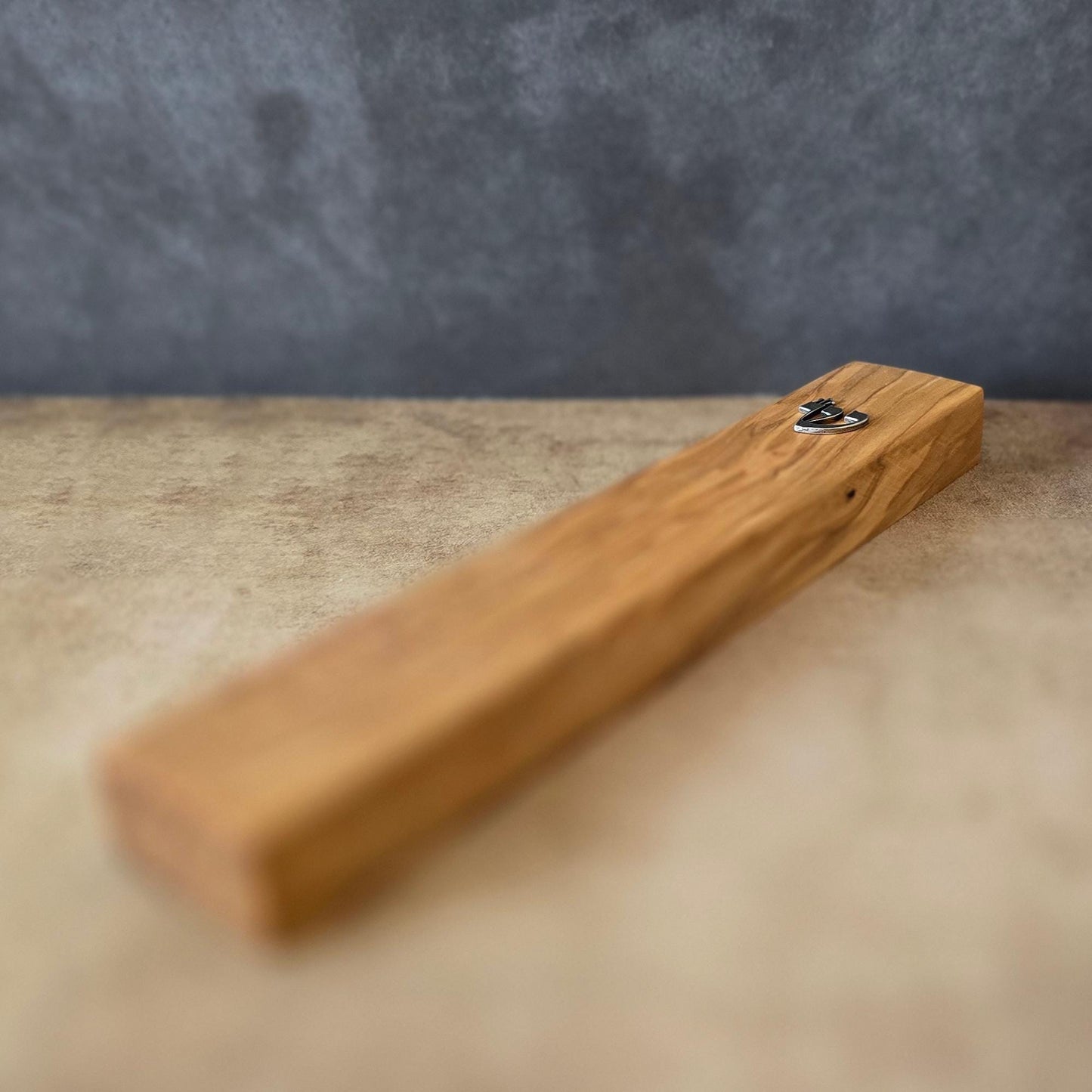 8.6" / 22cm Olive Wood Mezuzah with Silver Shin & a Scroll, Handcrafted Jewish Door Blessing, Perfect Housewarming Gift, Traditional Judaica