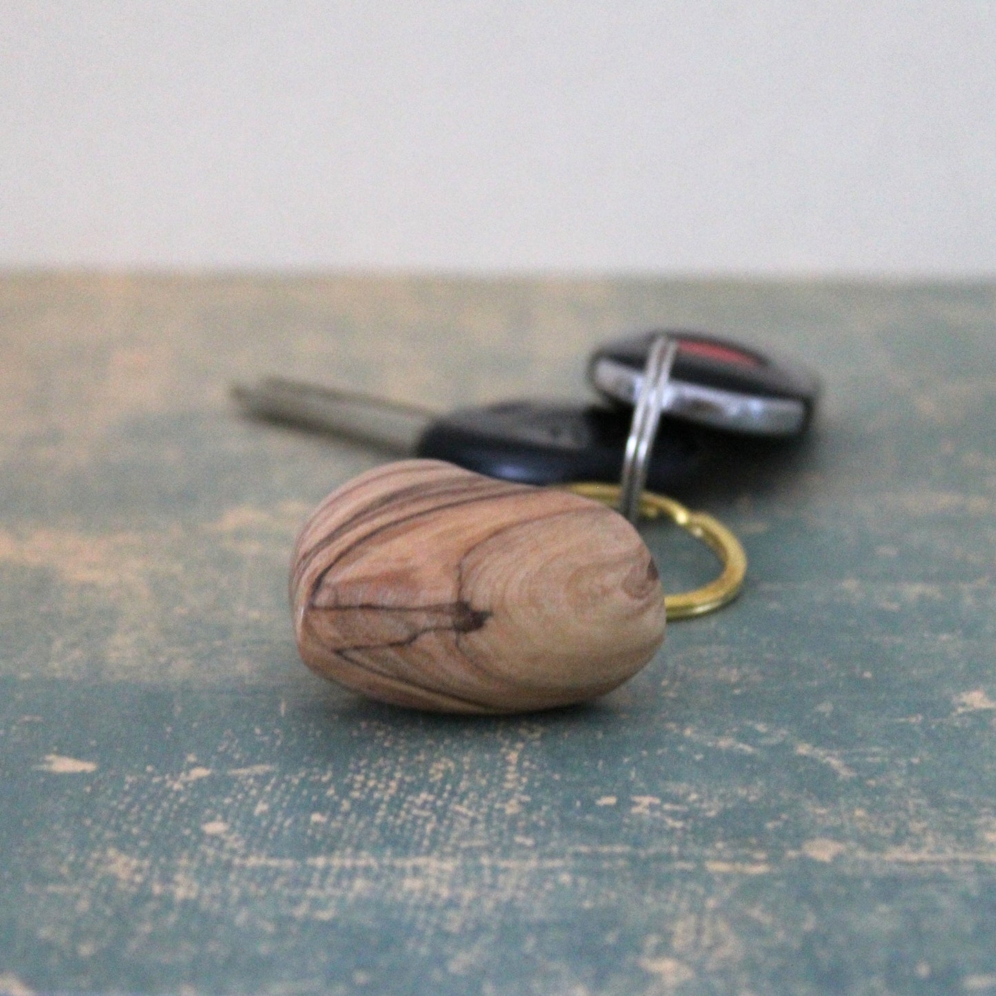 Two Handmade Olive Wood Heart Keychain, Hand made Gift Heart key chain, Love Keychain, Keychain For your Loved ones, Valentine's Gift.