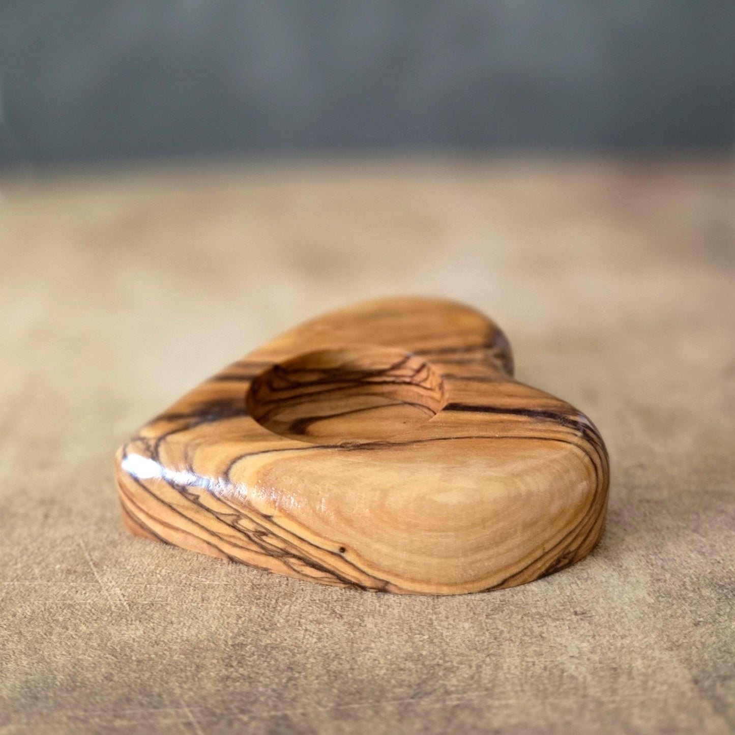 Get 2 Hearts Shape Tealight, Handmade Wooden Candle Holder From Olive Wood, Hand Carved Tealight Holder, Handmade in the Holyland Jerusalem