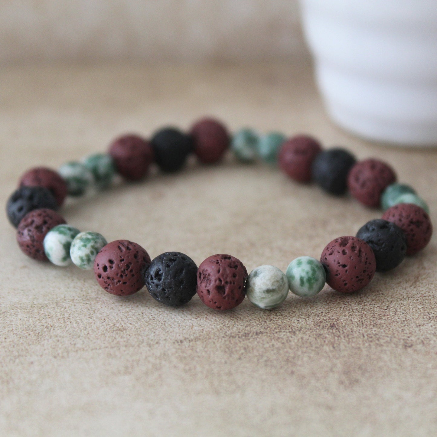 Obsidian Healing Bracelet - Triple Protection Crystal Bead Bracelet, Handcrafted Hebrew Jewelry from Israel