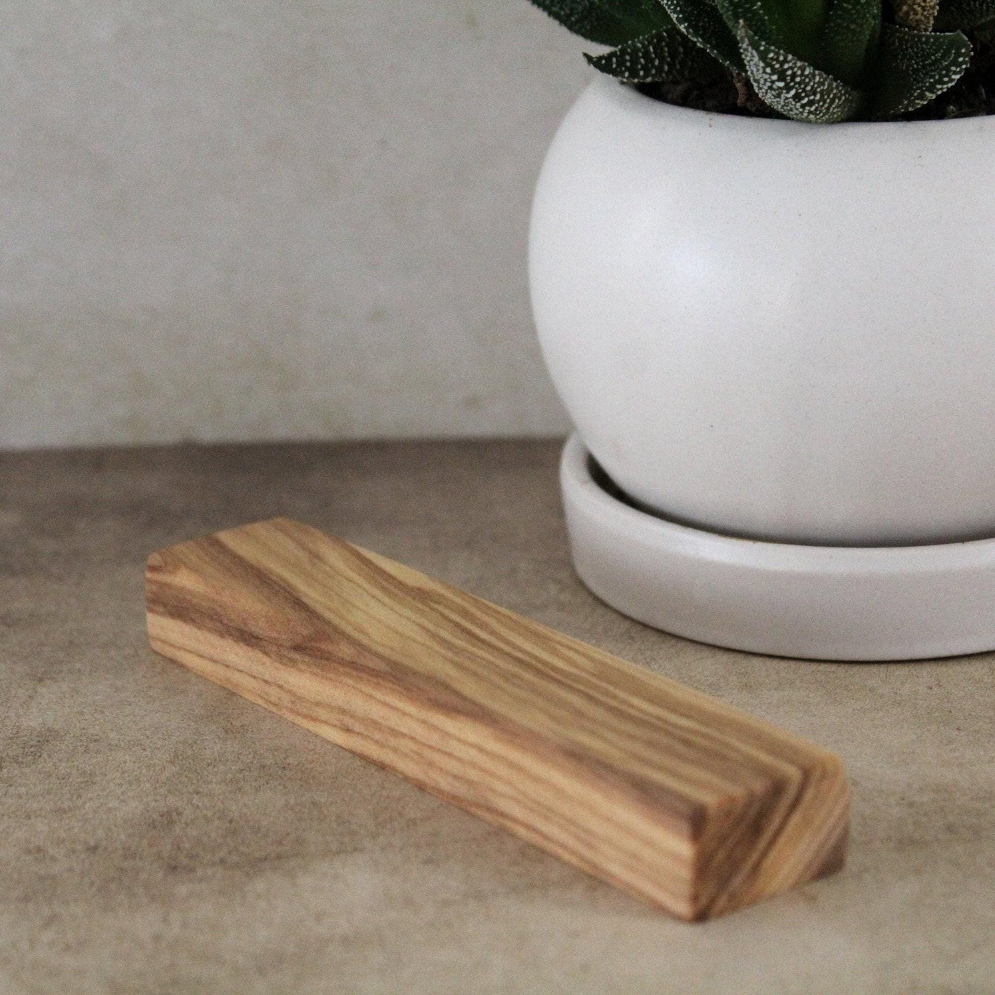 4.7" / 12cm Olive Wood Mezuzah Case & a Scroll - Elegant Jewish Doorpost Blessing - New Home Gift - Traditional Judaica Art