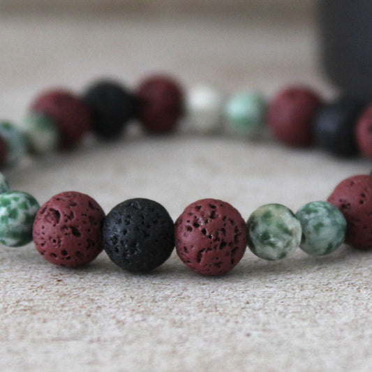 Obsidian Healing Bracelet - Triple Protection Crystal Bead Bracelet, Handcrafted Hebrew Jewelry from Israel