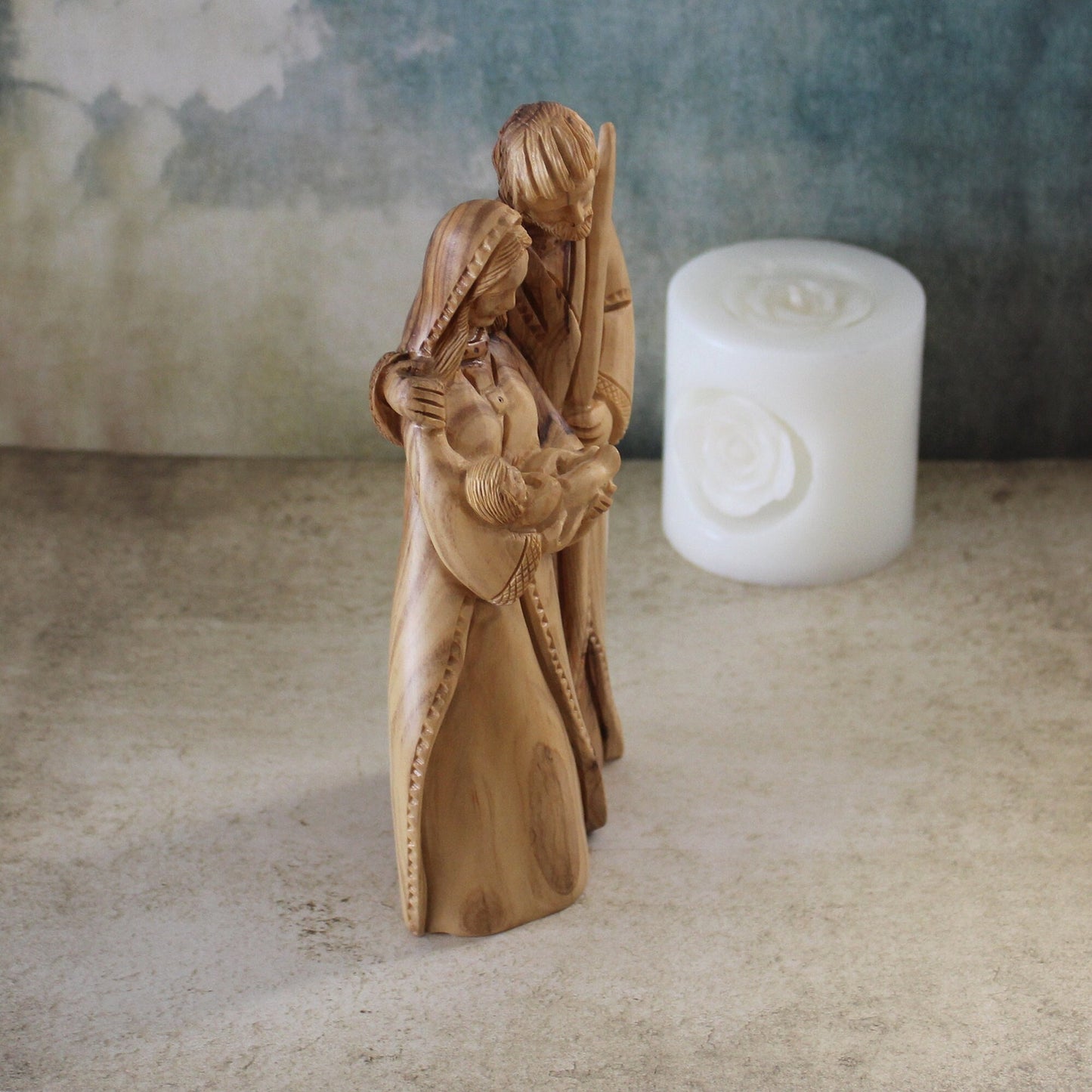 Olive Wood Sculpture of the Holy Family, Josef, Virgin Mary & Jesus, Perfect Religious Gift, Housewarming Gift, New Home Gift And Home Decor