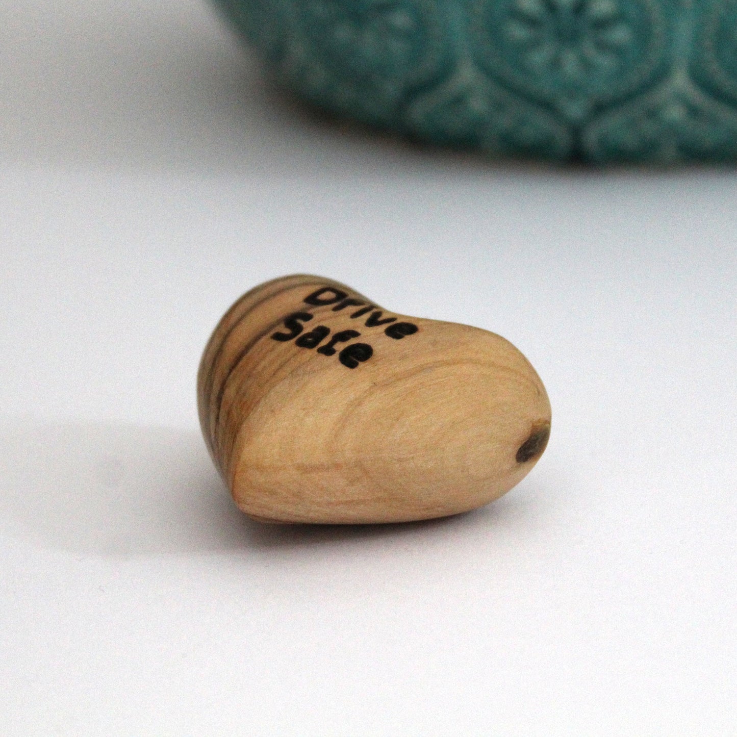 Sentiments from Jerusalem | Personalized Olive Wood Heart Keyring | Handcrafted Gift of Faith | Holy Land Connection |  Drive Safe Keyring