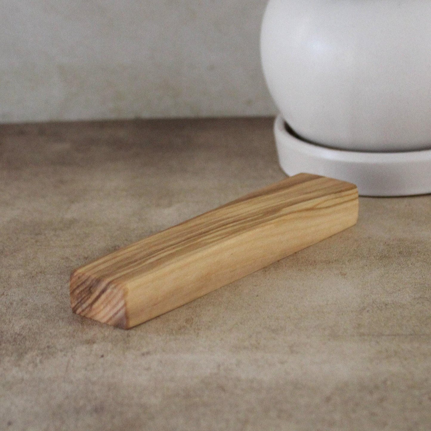 4.7" / 12cm Olive Wood Mezuzah Case & a Scroll - Elegant Jewish Doorpost Blessing - New Home Gift - Traditional Judaica Art