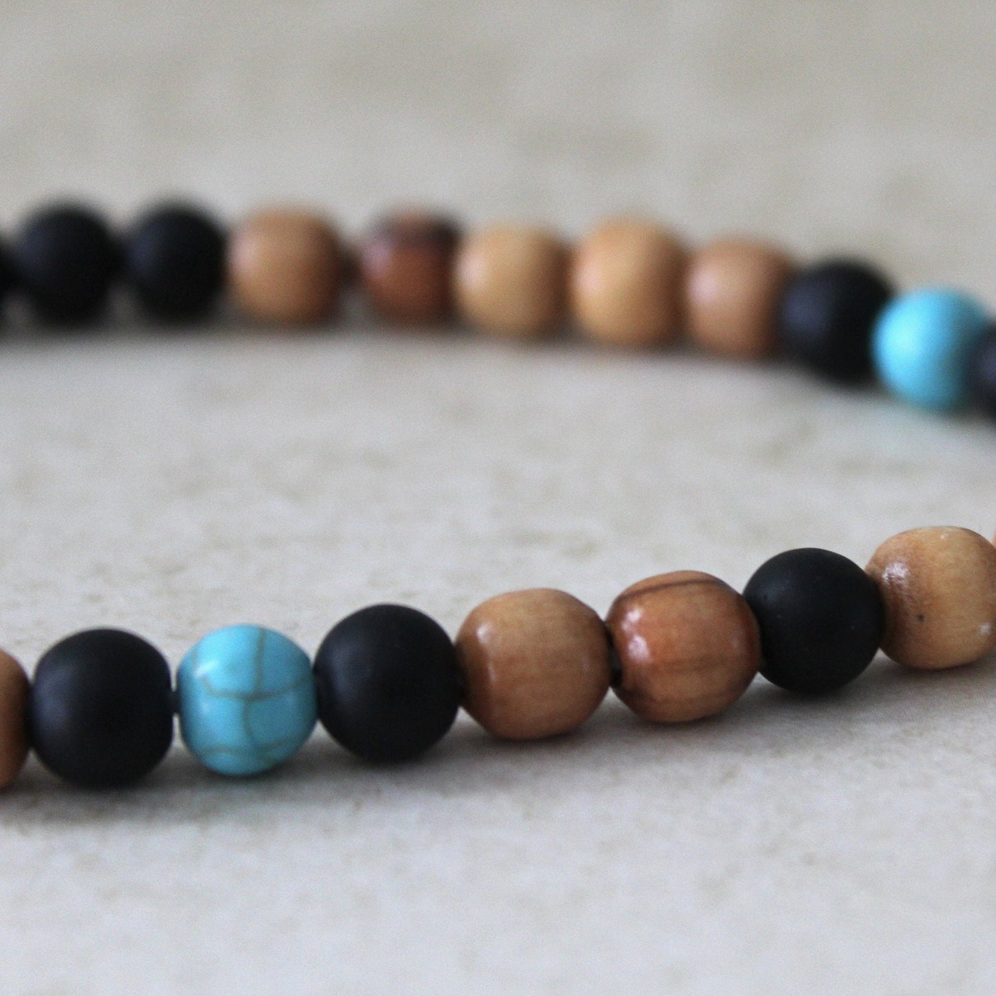 Unisex Olive Wood Beads Bracelet - Handcrafted Hebrew Protection Jewelry from Israel