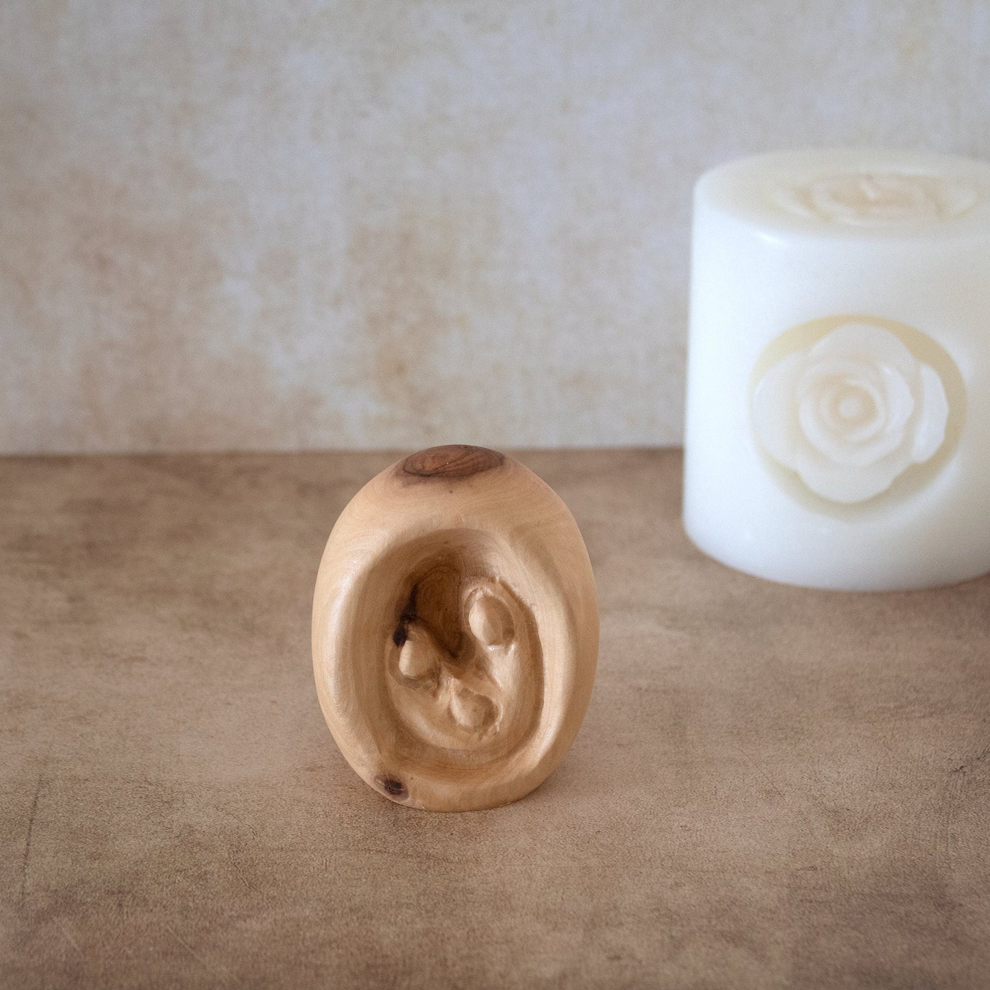 Olive Wood Small Holy Family Figurine,  Holy Family Statue Made in the Holy Land Jerusalem, Wooden Religious Sculpture