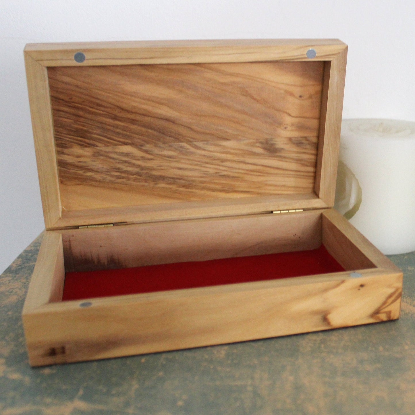 Large Olive Wood Jewelry Box, Handmade Jewelry Box, Wooden Gift Box Hand carved in The Holy Land Jerusalem, Wedding Gift, Housewarming Gift