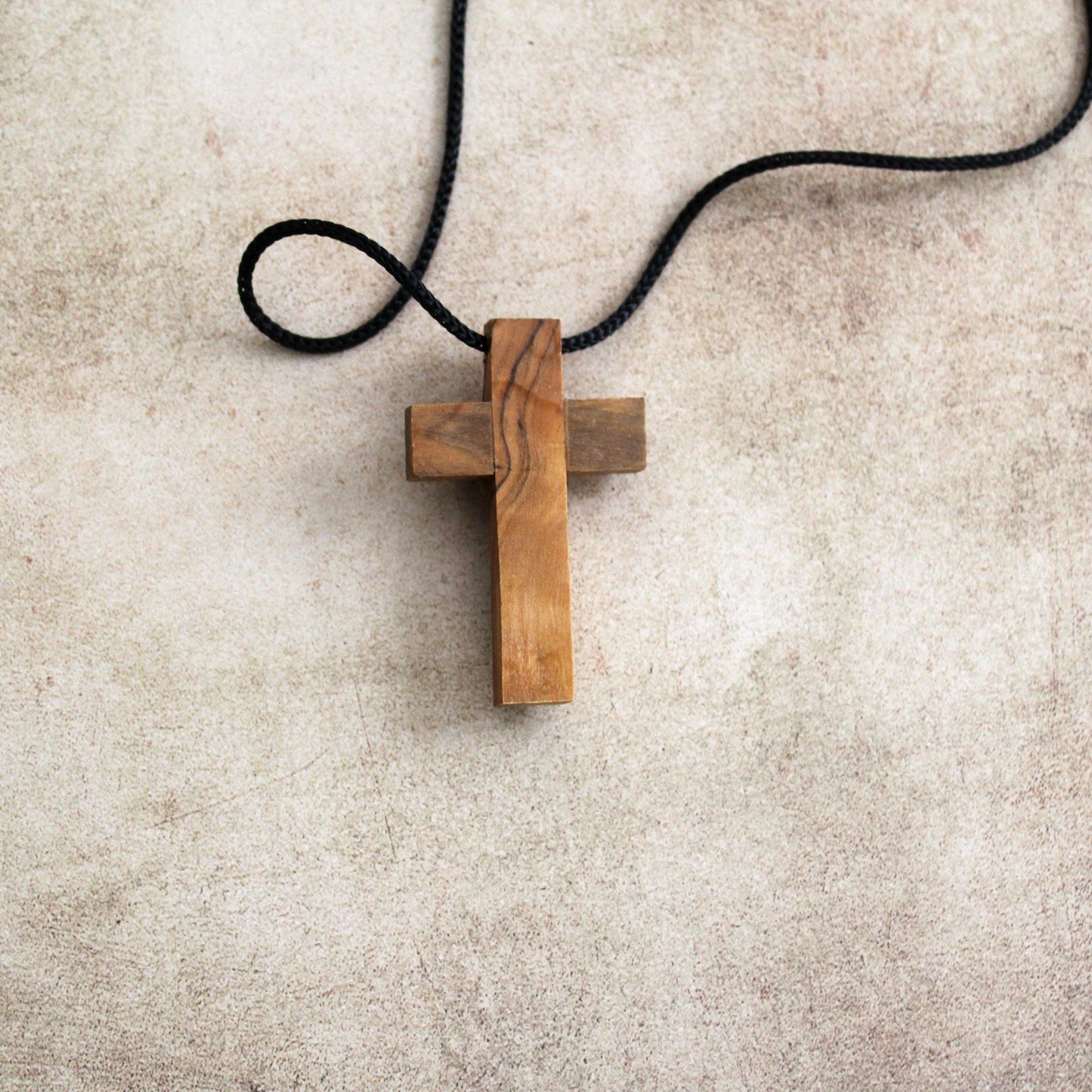 Handmade Natural Olive Wood Cross Metal Crucifix, Wooden Cross Jerusalem Holy Land, Catholic Christian Religious Gift, Crucifix Necklace