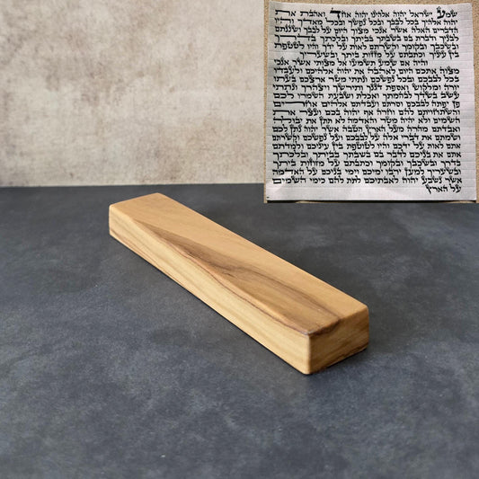 6.7" / 17cm Olive Wood Mezuzah With a Scroll - Handcrafted Jewish Door Blessing - Perfect Housewarming Gift - Traditional Home Protection