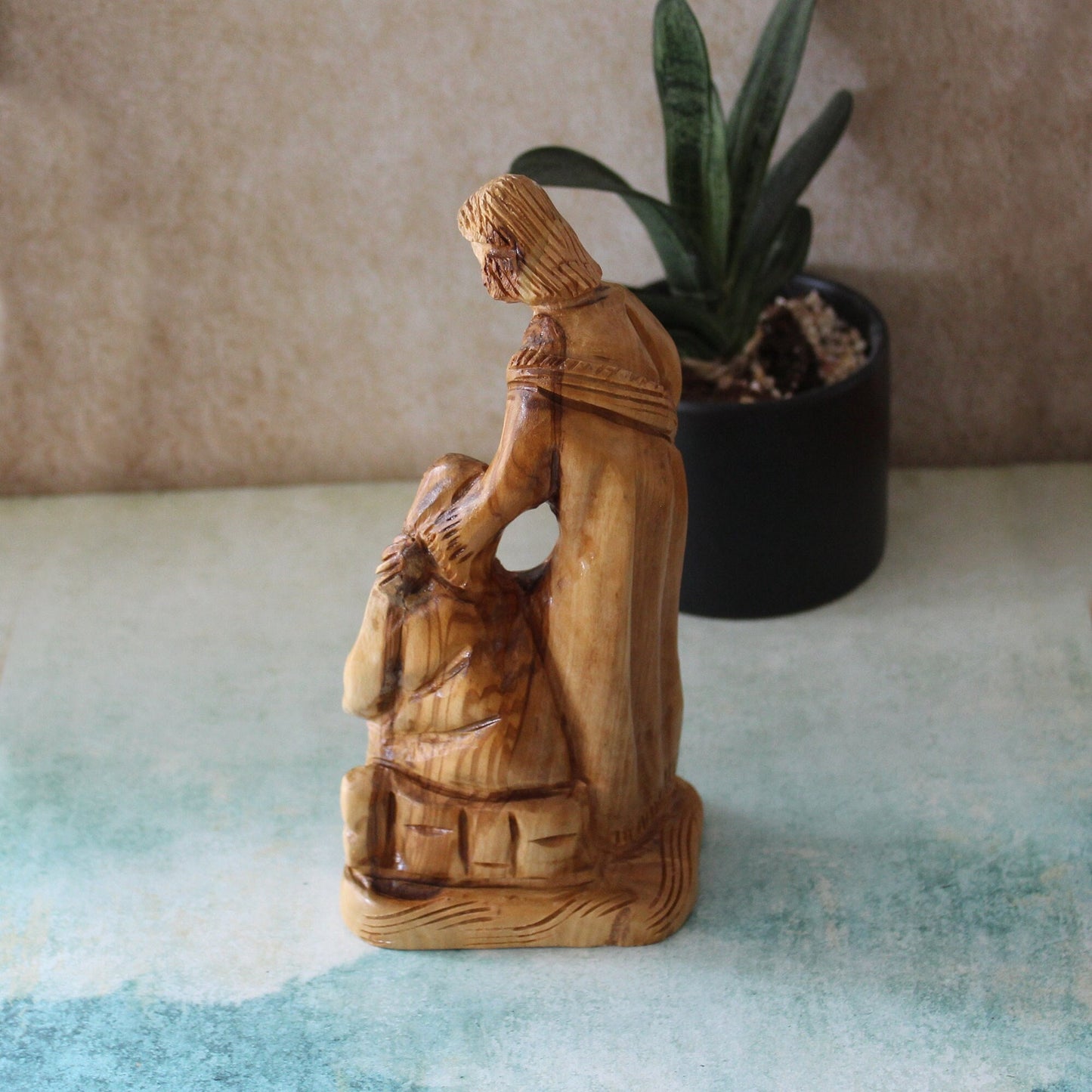 Olive Wood Sculpture of the Holy Family, Josef, Virgin Mary & Jesus, Perfect Religious Gift, Housewarming Gift, New Home Gift And Home Decor