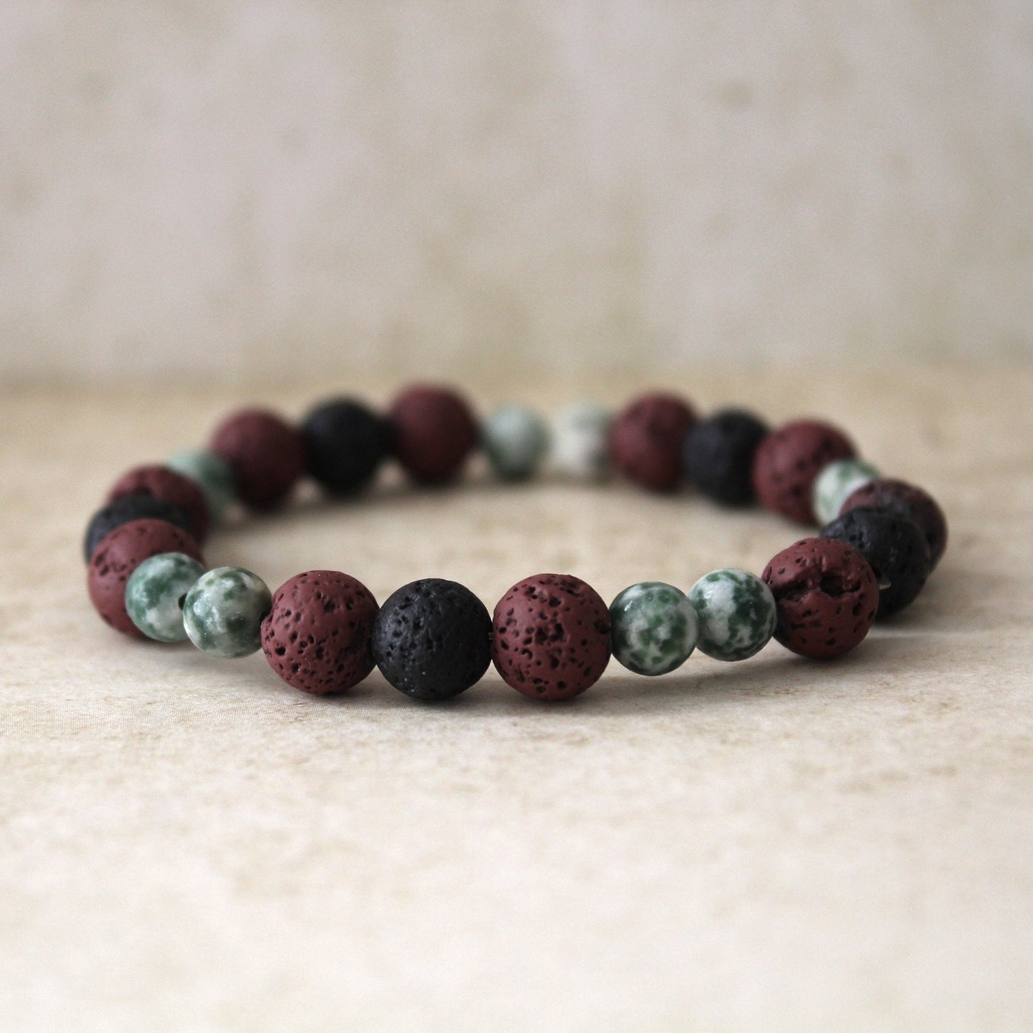 Obsidian Healing Bracelet - Triple Protection Crystal Bead Bracelet, Handcrafted Hebrew Jewelry from Israel