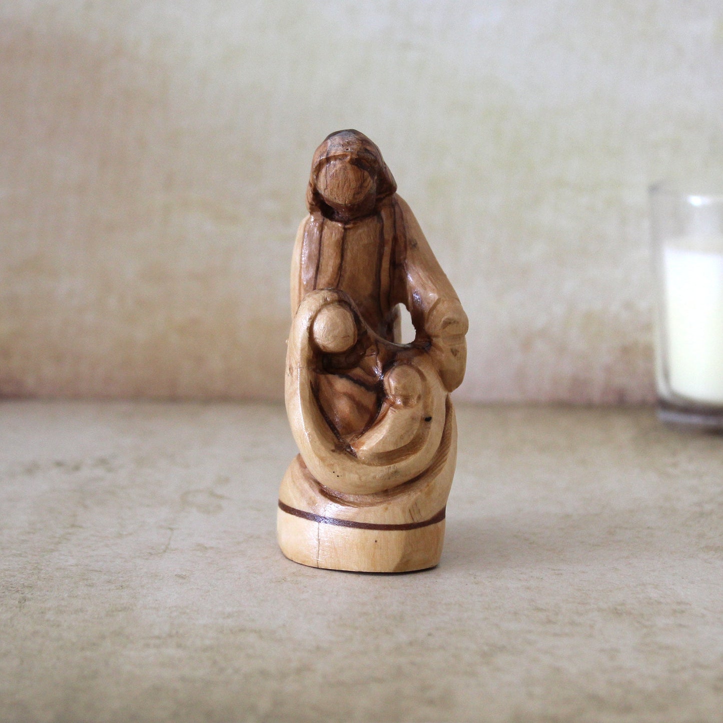 Olive Wood Statue of the Holy Family, Joseph, Virgin Mary & Jesus, Ideal for Housewarmings, New Homes, Home Decor, and a Religious Gift