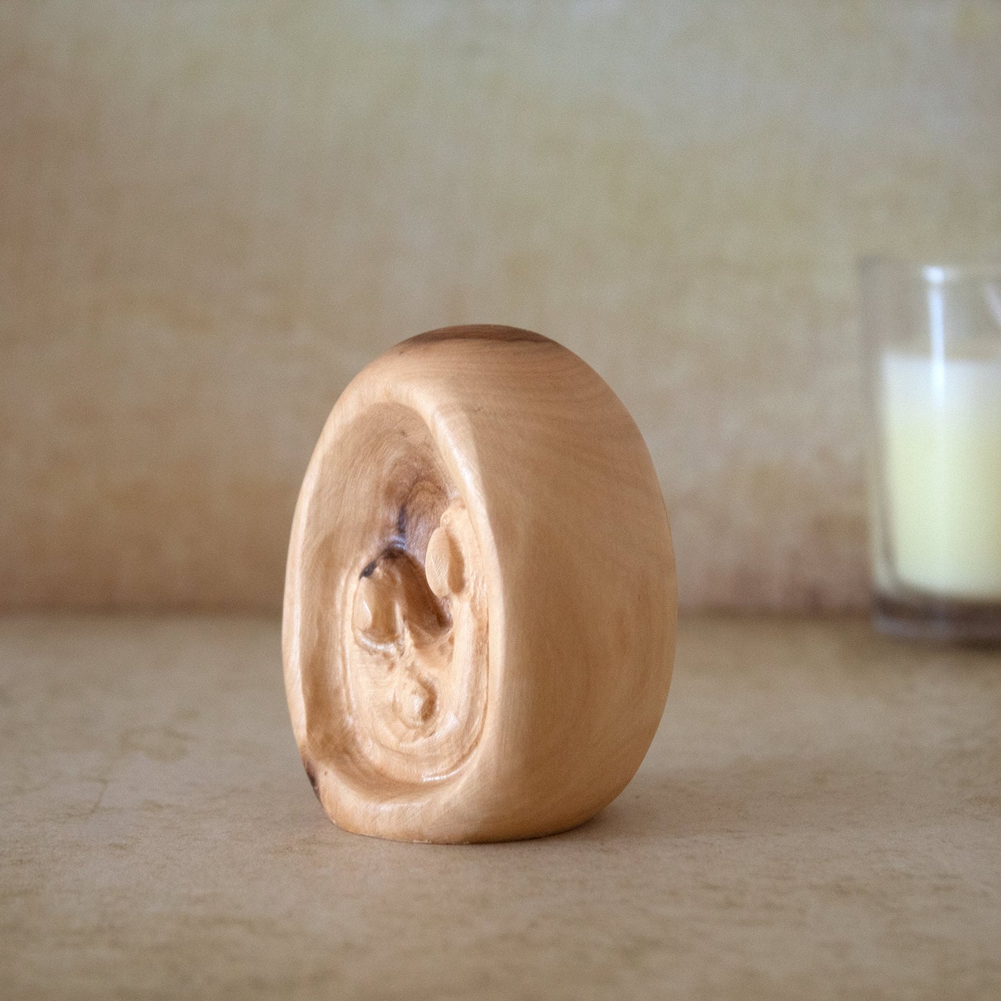 Olive Wood Small Holy Family Figurine,  Holy Family Statue Made in the Holy Land Jerusalem, Wooden Religious Sculpture