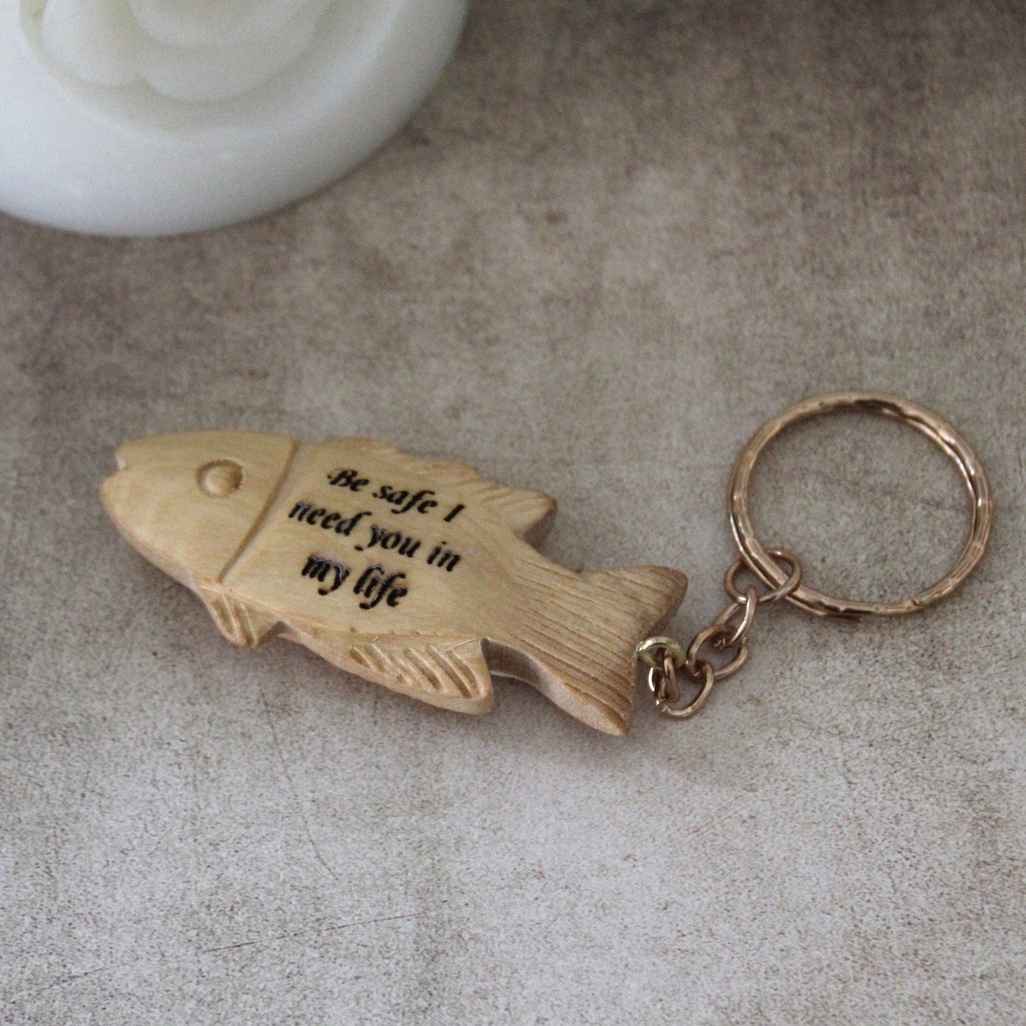 Personalized Fish Drive Safe Keyring, be safe Keychain, drive safe, new driver, be safe, car accessories, 18th gift, 17th birthday, New Car