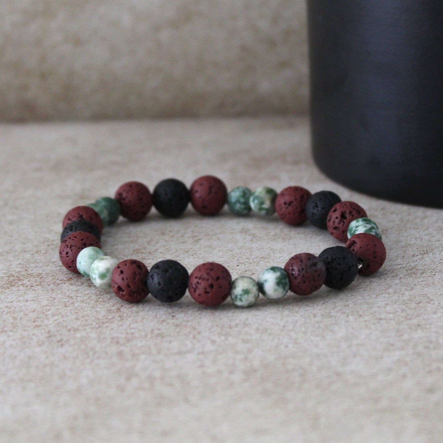 Obsidian Healing Bracelet - Triple Protection Crystal Bead Bracelet, Handcrafted Hebrew Jewelry from Israel