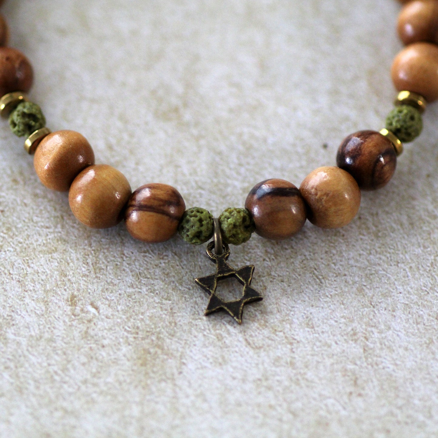 Sacred Spirituality: Jewish Gift - Meditative Lava Stone Beads and Protection Bracelet - Thoughtful Birthday Present