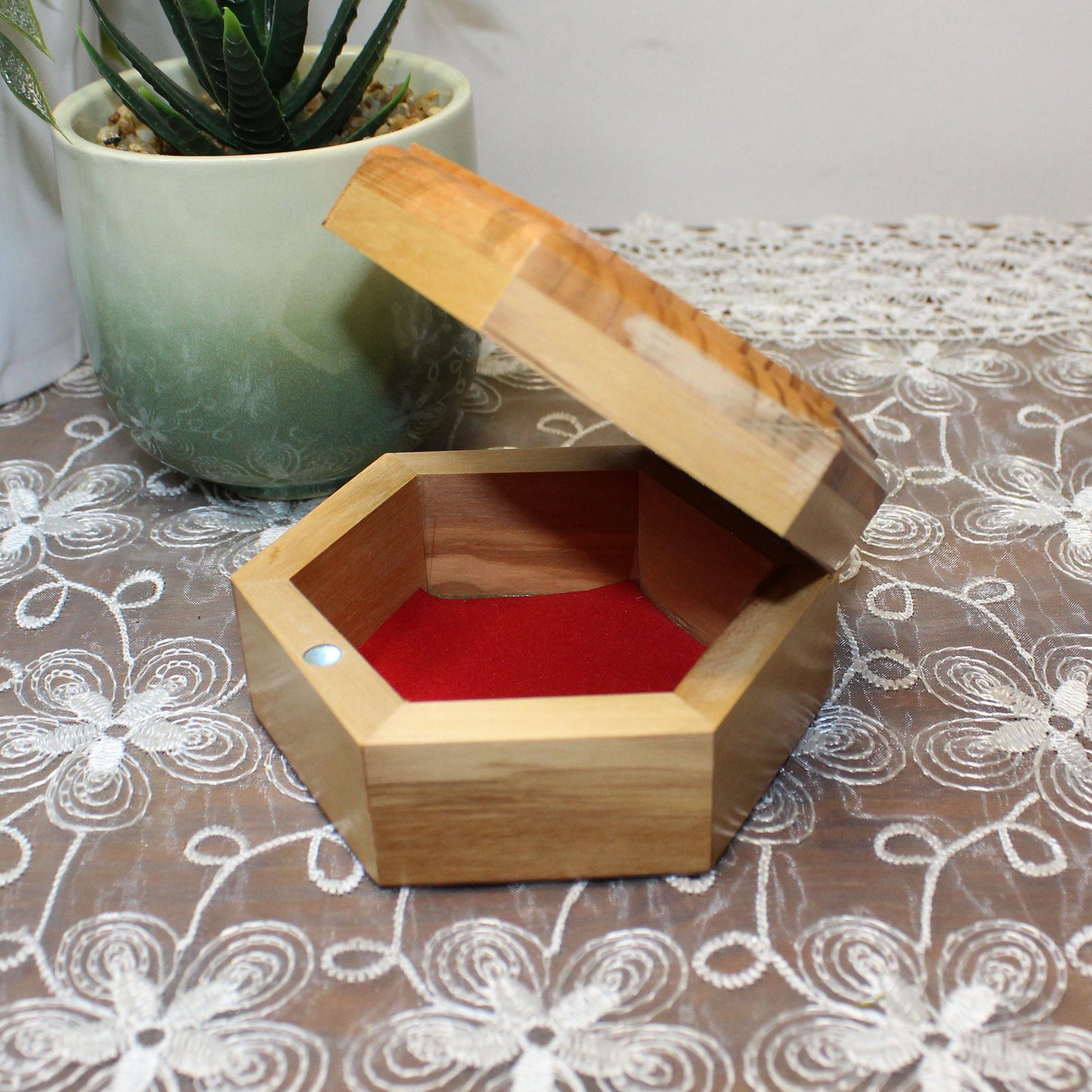 Small Olive Wood Jewelry Box, Handmade Jewelry Box, Wooden Gift Box Hand carved in The Holy Land Jerusalem, Wedding Gift, Housewarming Gift