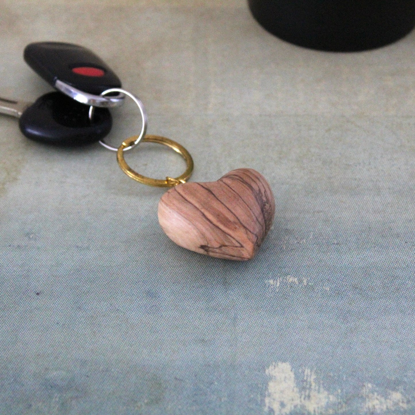 Two Handmade Olive Wood Heart Keychain, Hand made Gift Heart key chain, Love Keychain, Keychain For your Loved ones, Valentine's Gift.