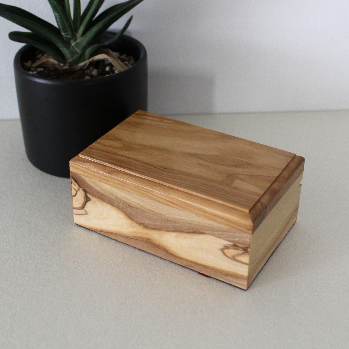 Small Olive Wood Jewelry Box, Handmade Jewelry Box, Wooden Gift Box Hand carved in The Holy Land Jerusalem, Wedding Gift, Housewarming Gift