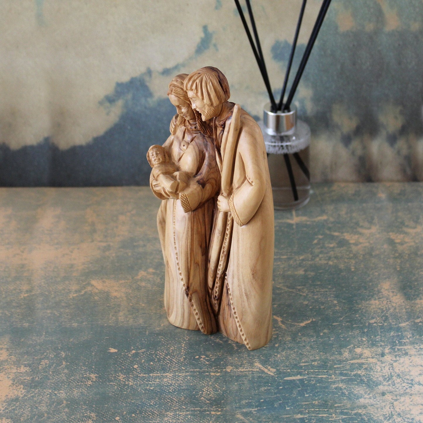 Olive Wood Sculpture of the Holy Family, Josef, Virgin Mary & Jesus, Perfect Religious Gift, Housewarming Gift, New Home Gift And Home Decor