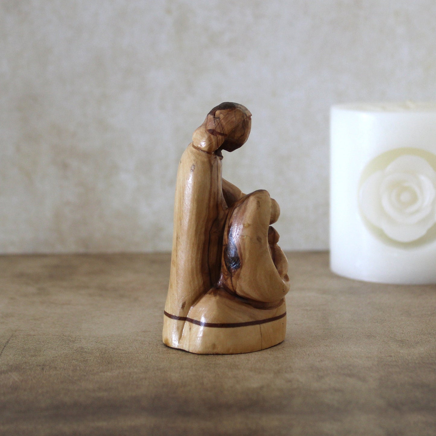 Olive Wood Statue of the Holy Family, Joseph, Virgin Mary & Jesus, Ideal for Housewarmings, New Homes, Home Decor, and a Religious Gift