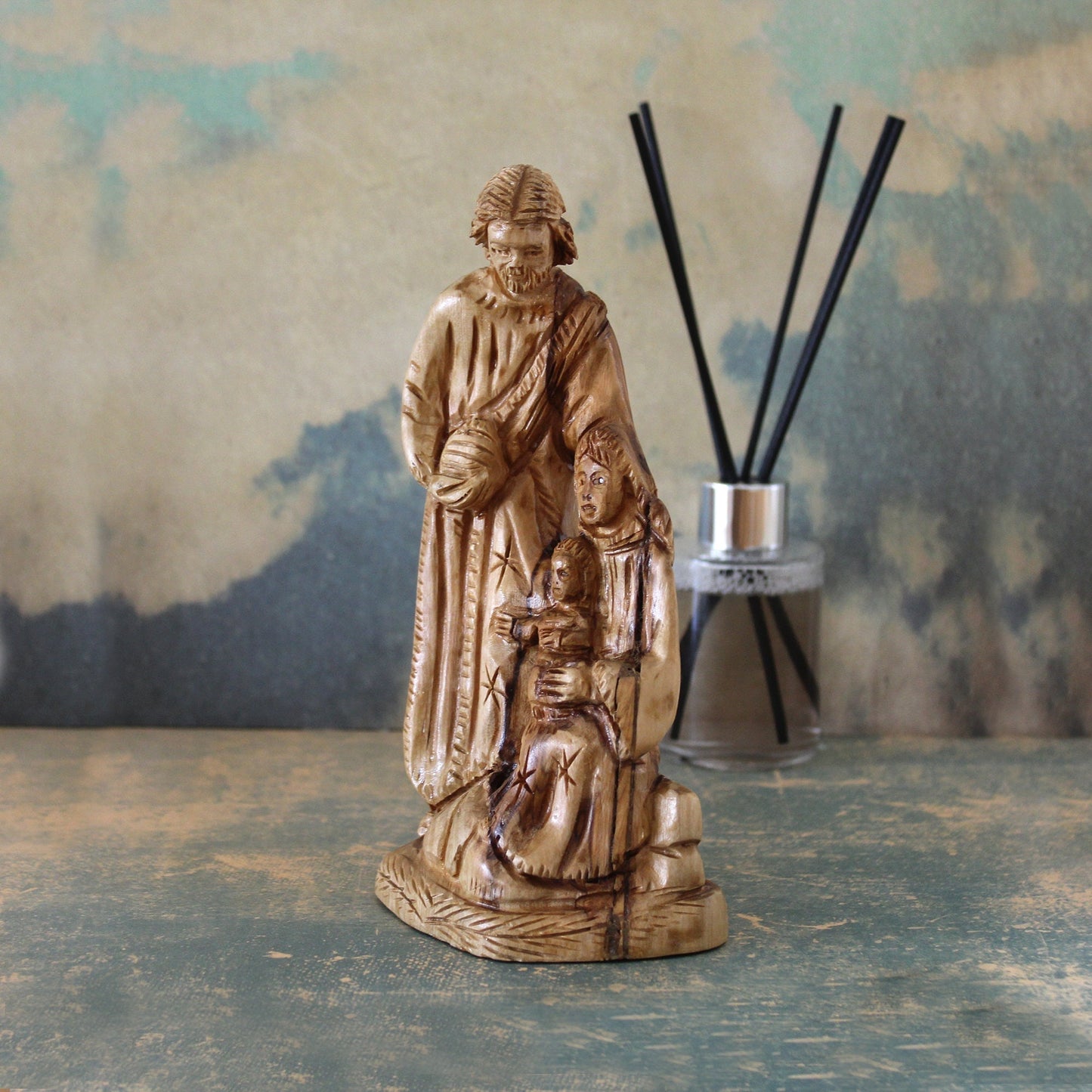 Olive Wood Sculpture of the Holy Family, Josef, Virgin Mary & Jesus, Perfect Religious Gift, Housewarming Gift, New Home Gift And Home Decor